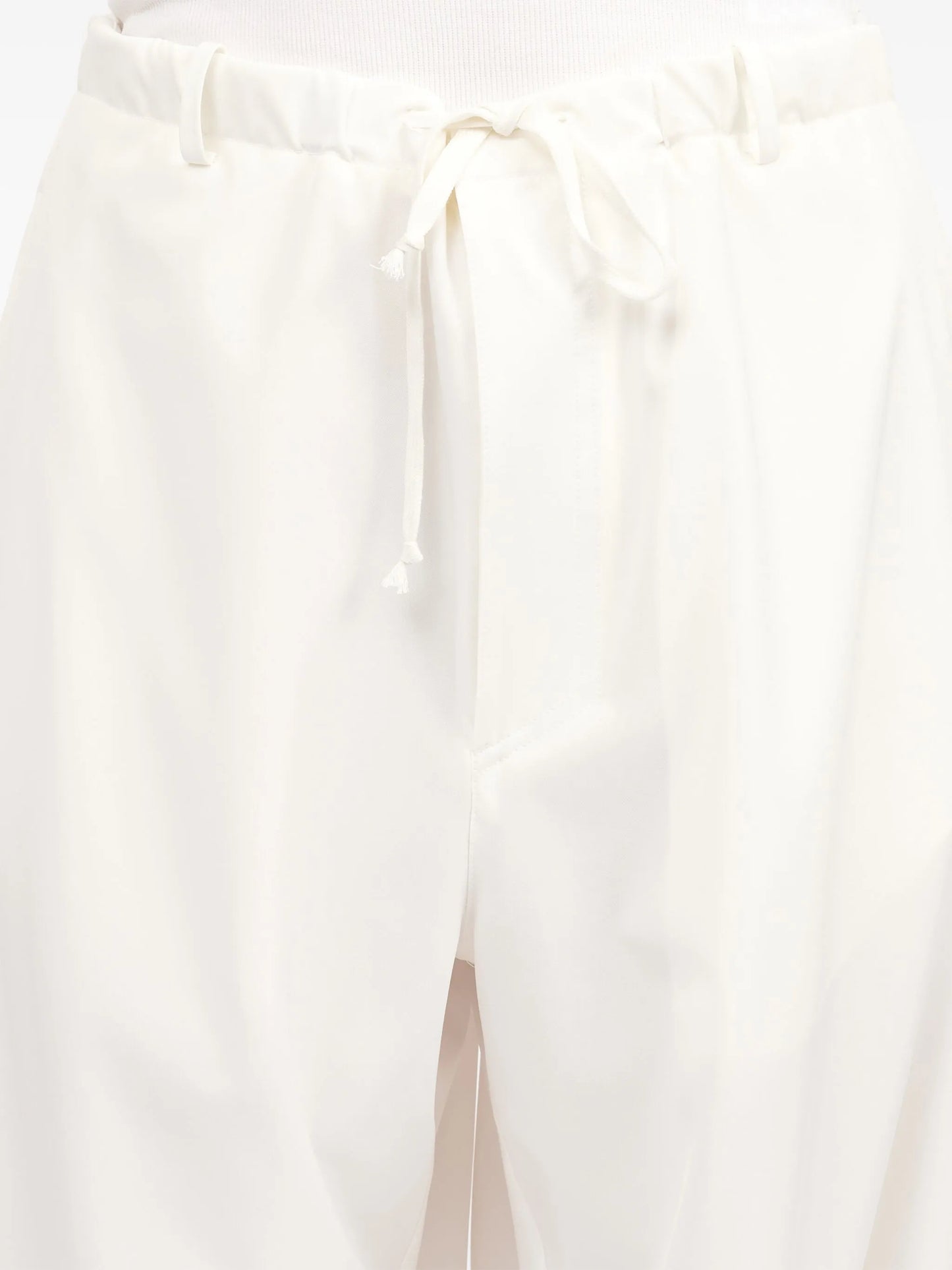 drawstring-waist wide-leg trousers