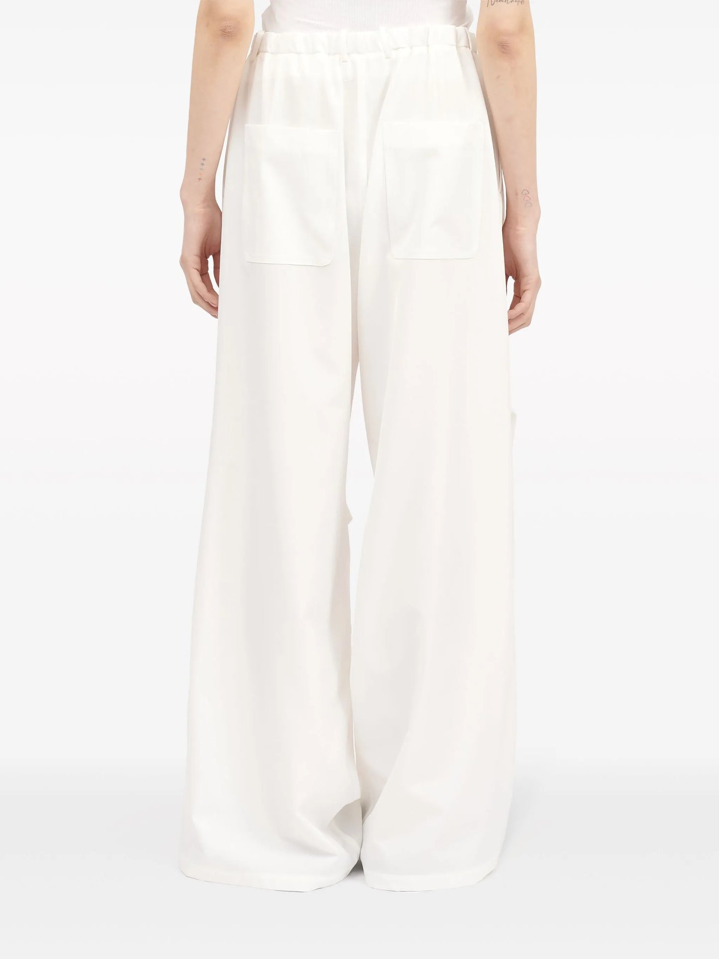 drawstring-waist wide-leg trousers