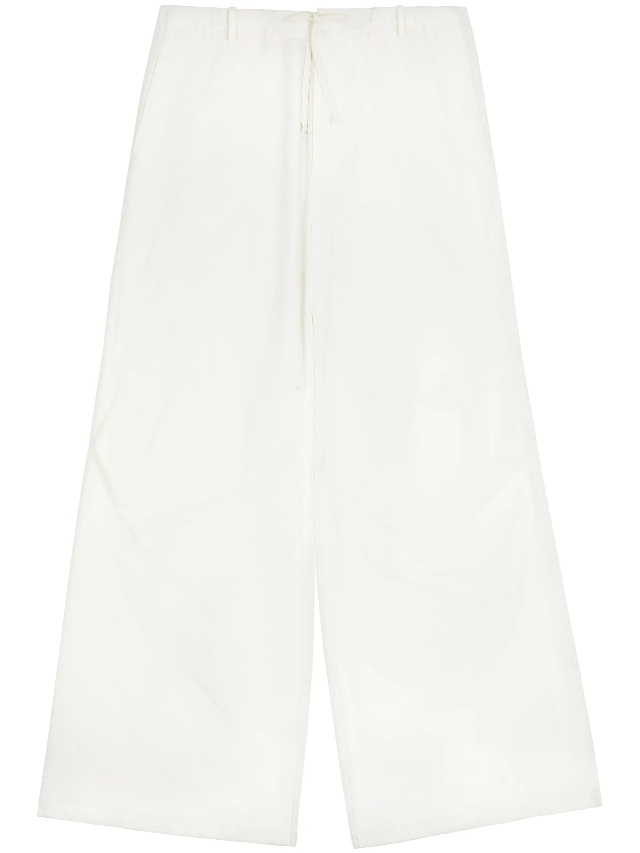 drawstring-waist wide-leg trousers