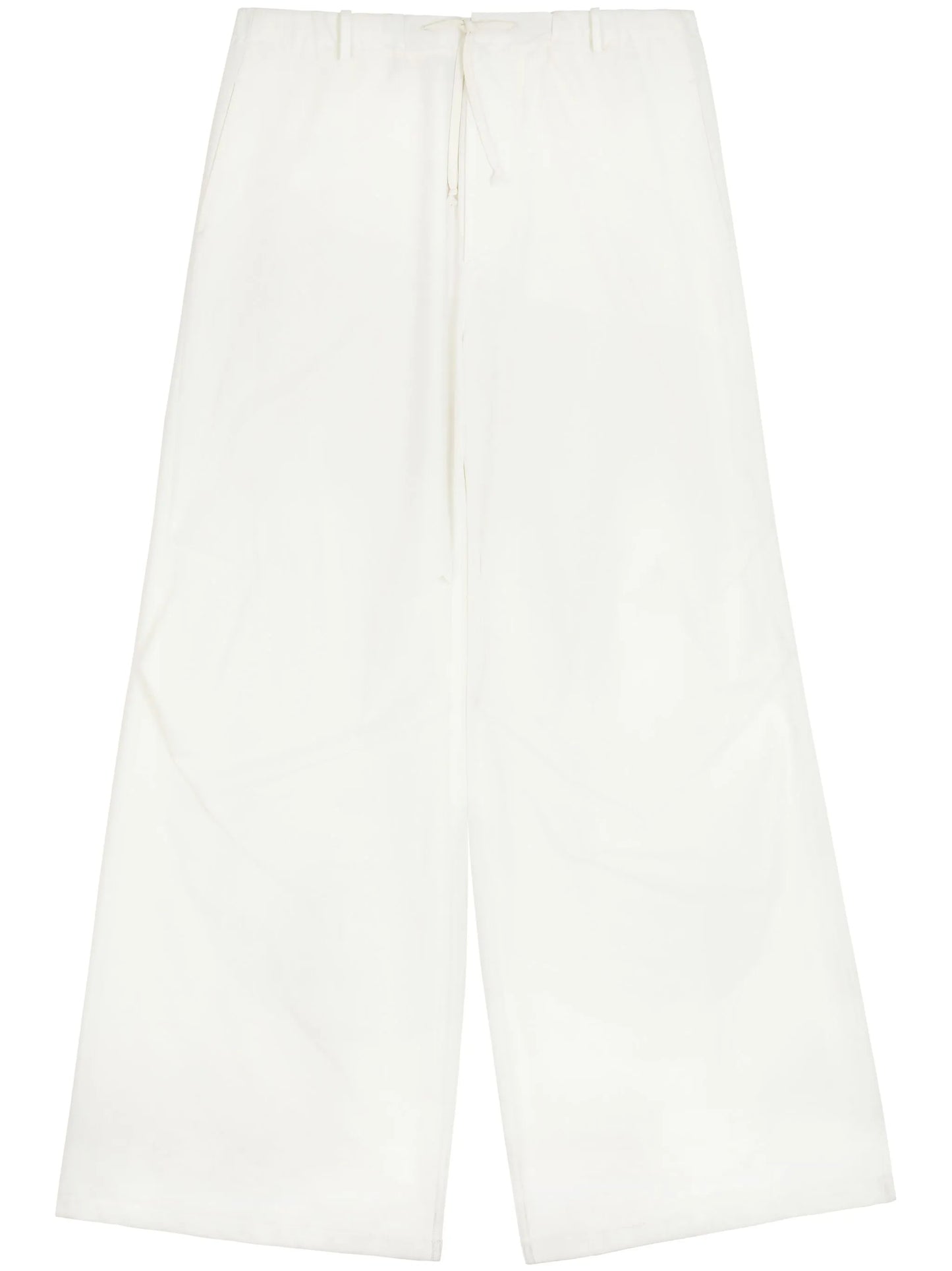 drawstring-waist wide-leg trousers