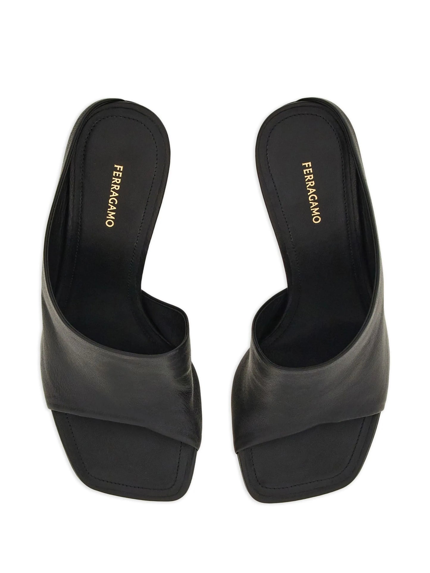 85mm Curved leather sandals