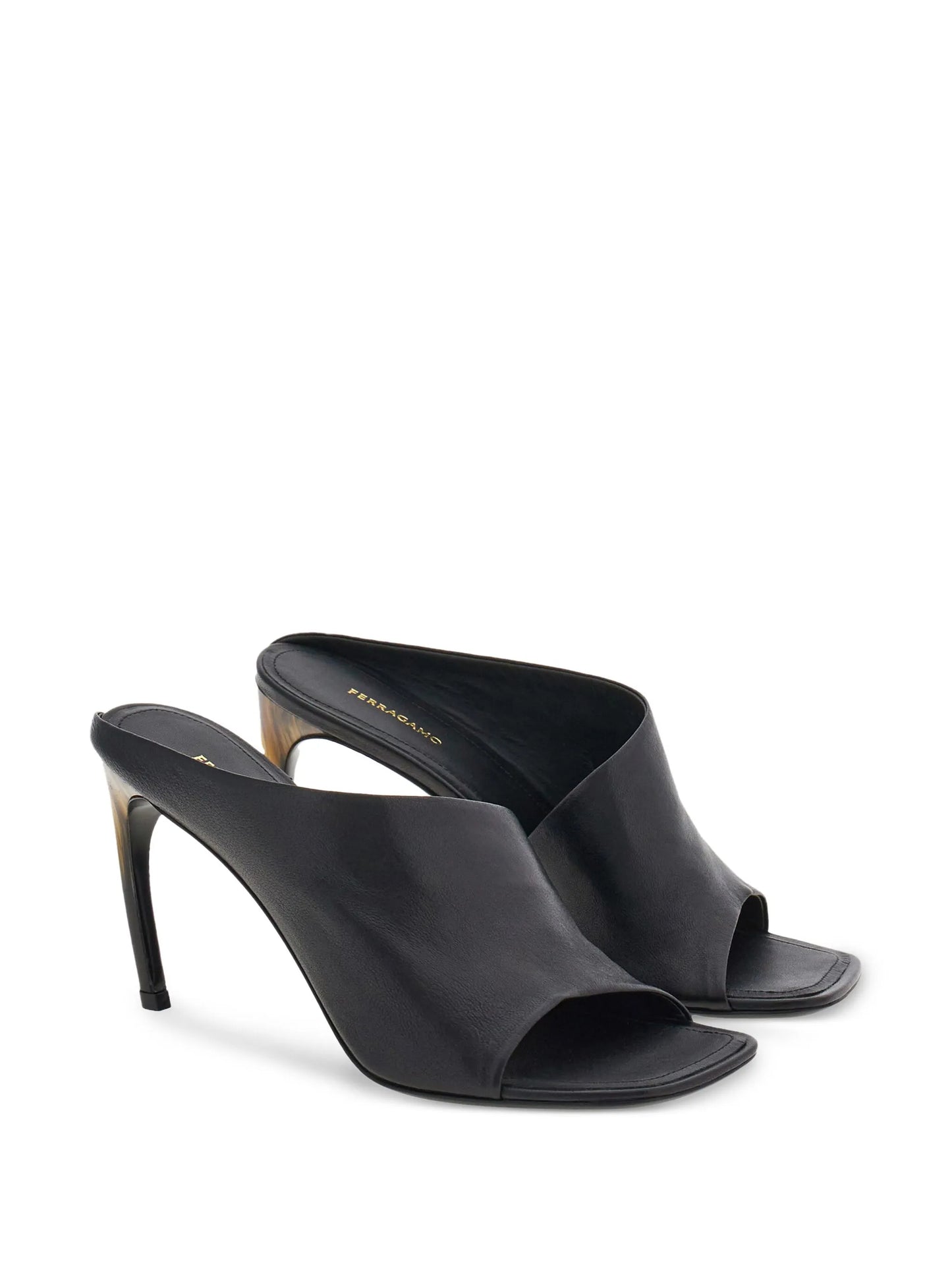 85mm Curved leather sandals