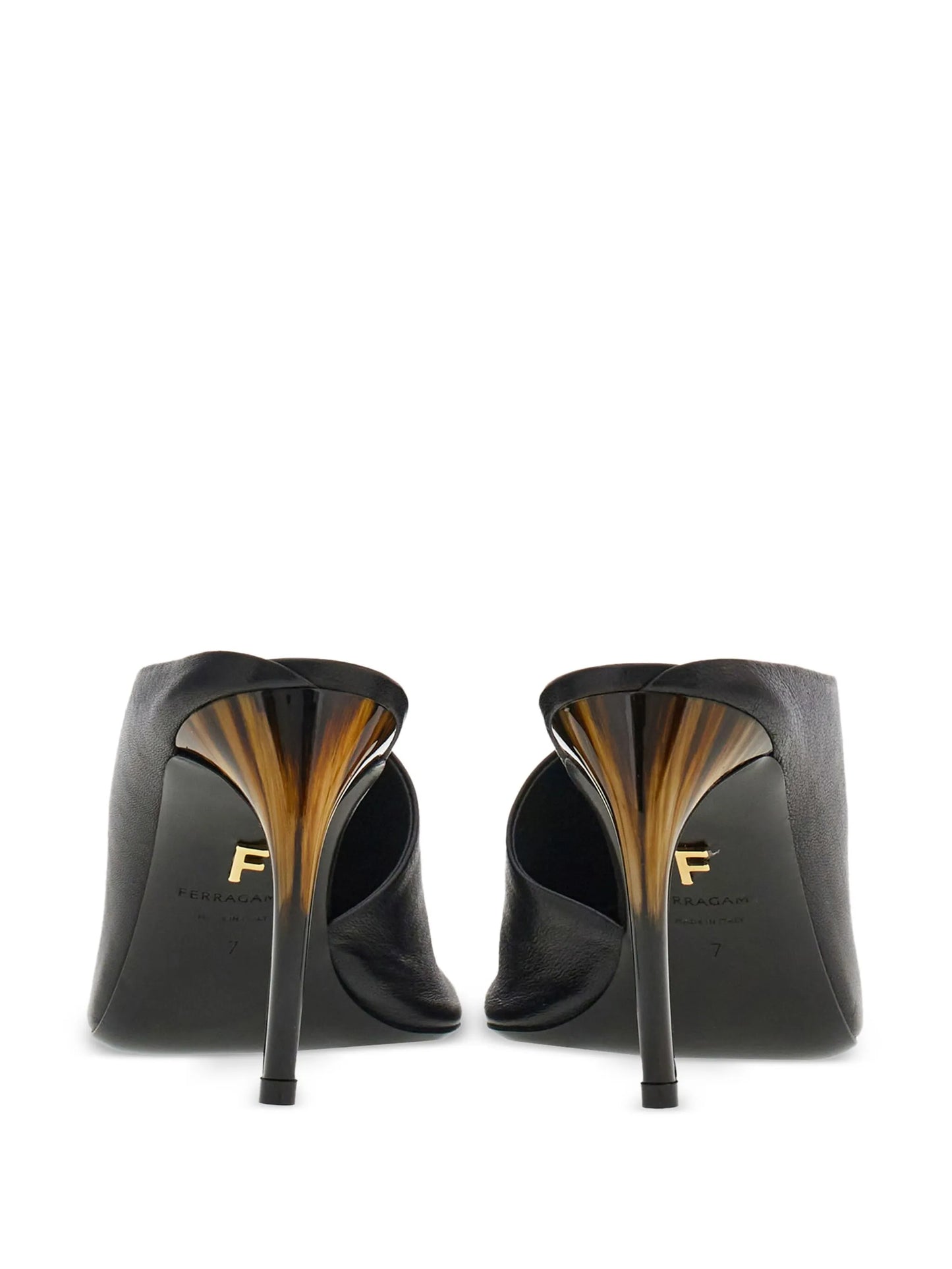 85mm Curved leather sandals
