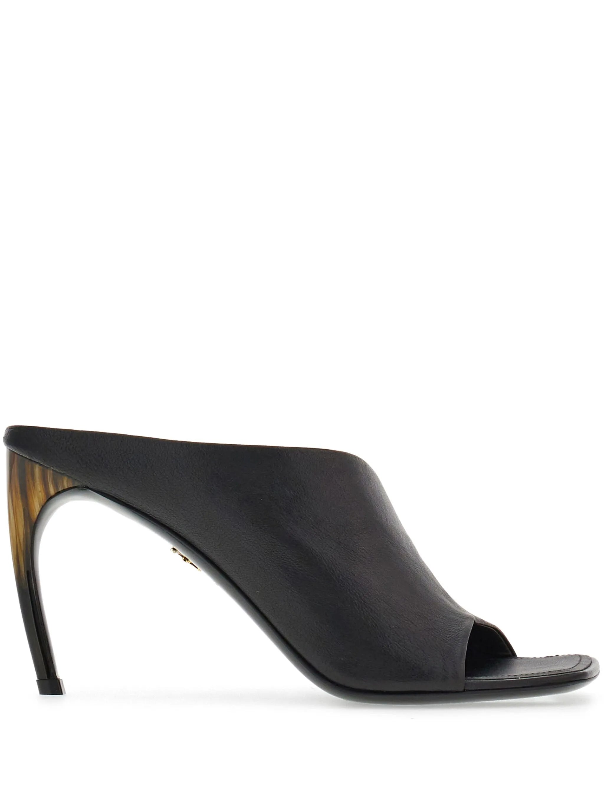 85mm Curved leather sandals
