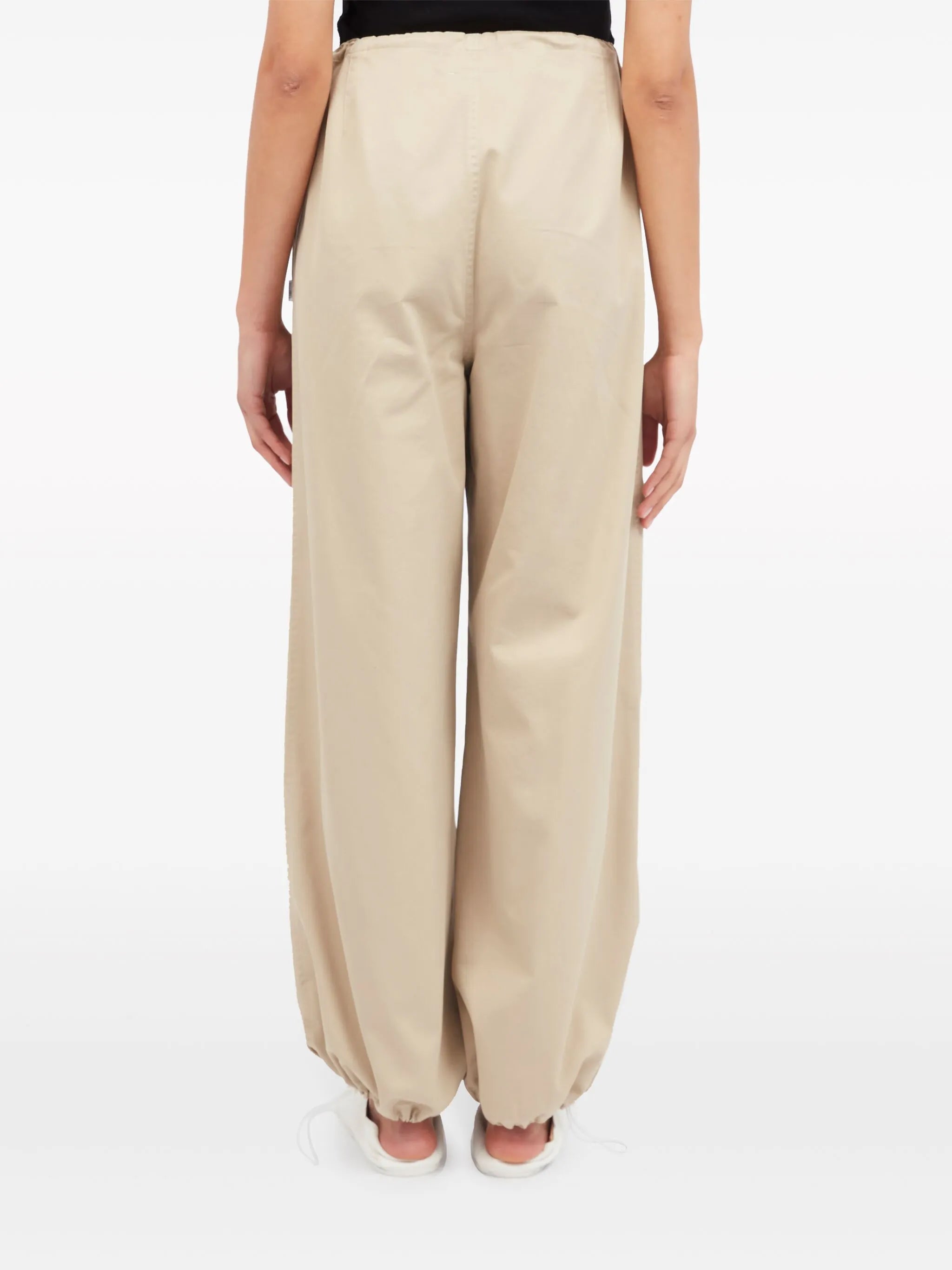 wide-leg cargo cotton trousers