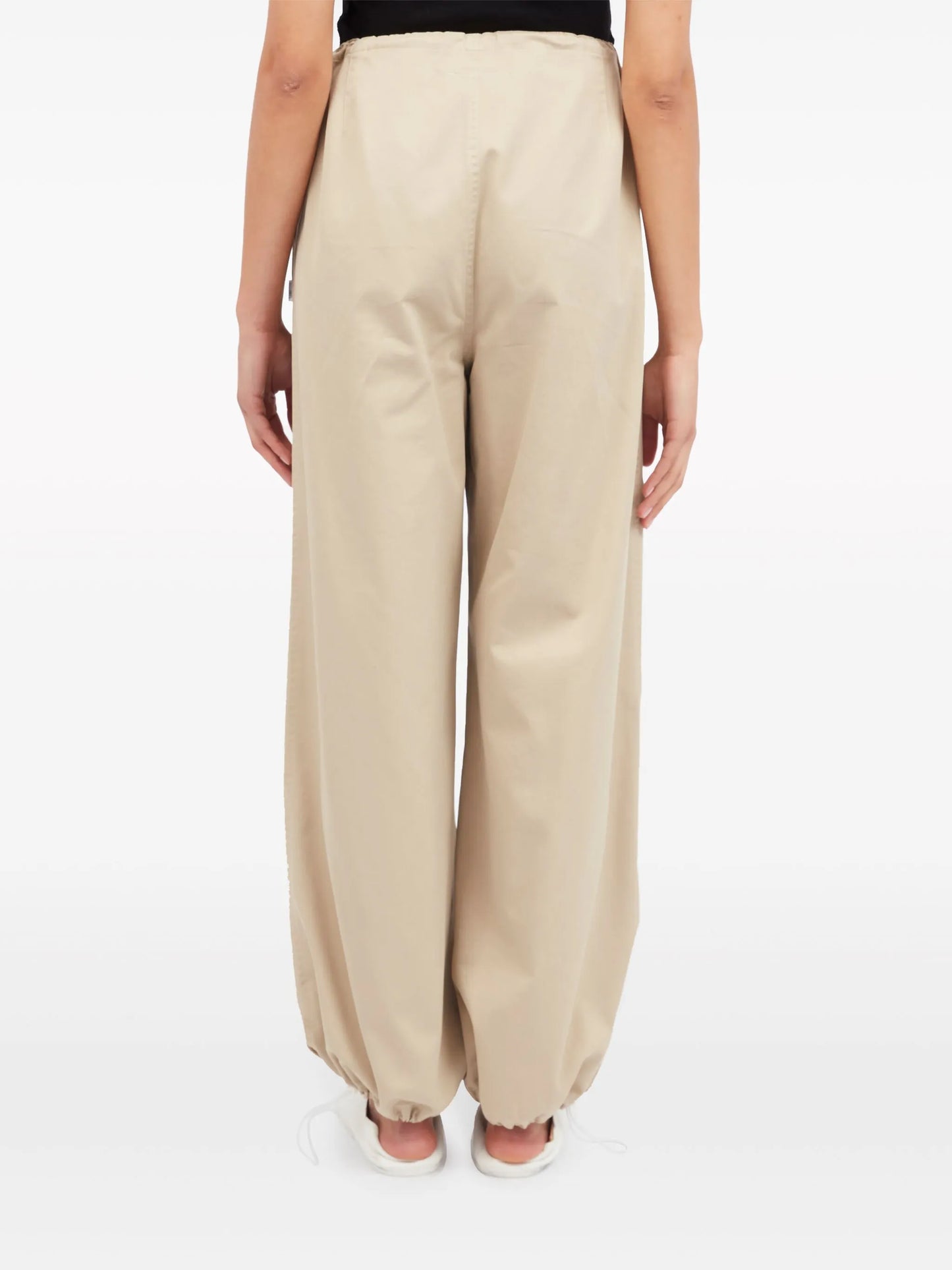 wide-leg cargo cotton trousers
