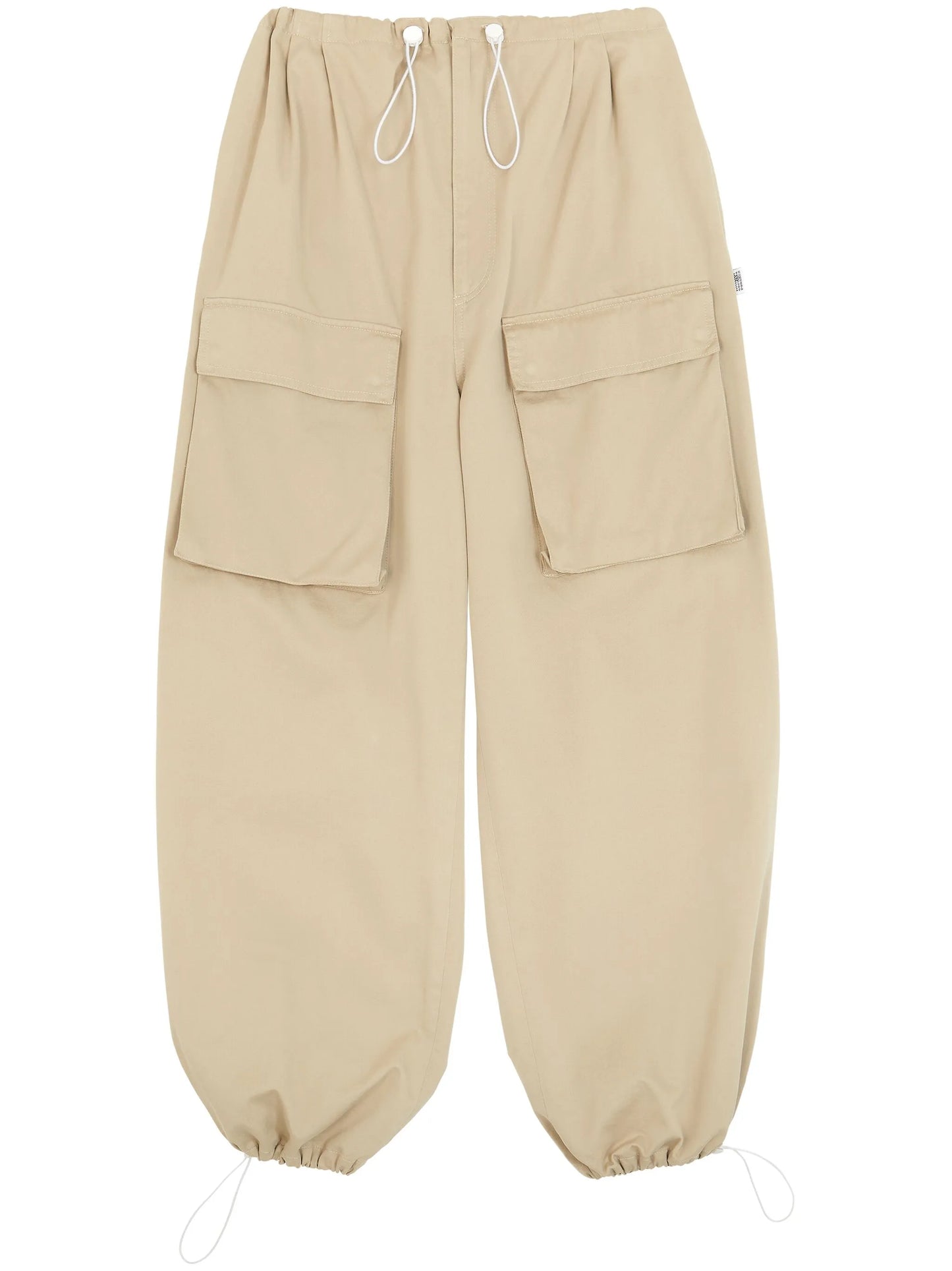 wide-leg cargo cotton trousers