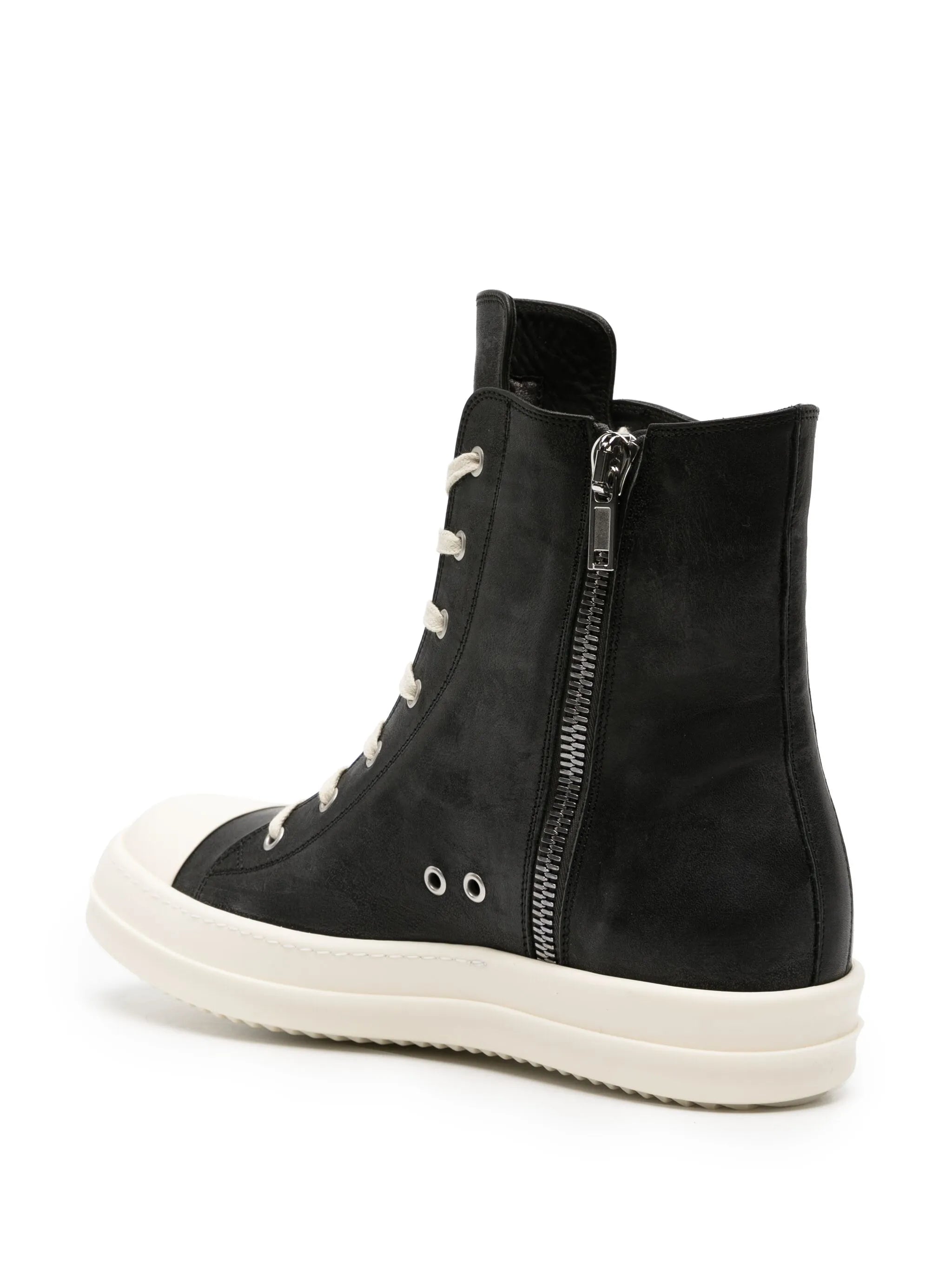 high-top leather sneakers