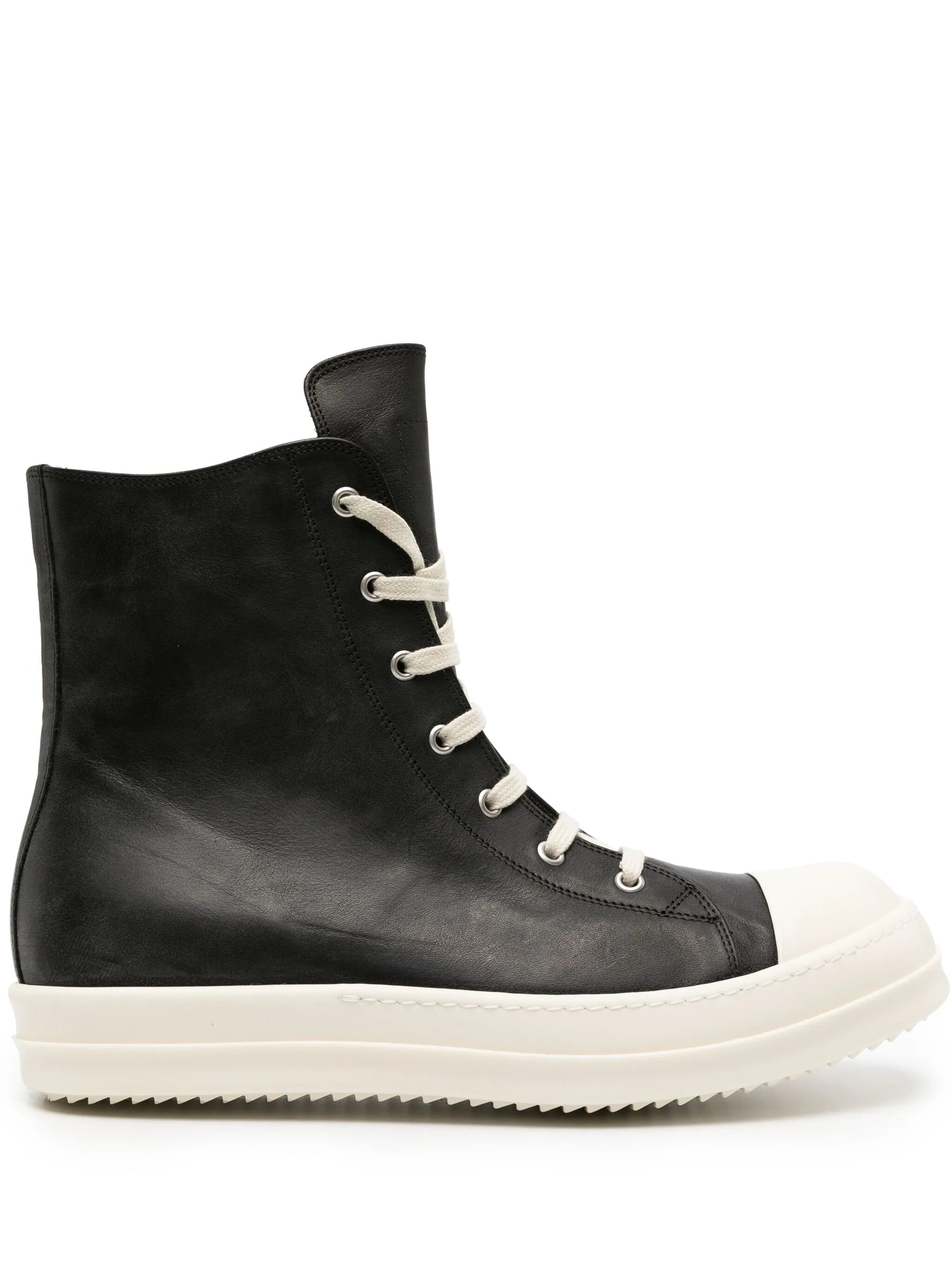 high-top leather sneakers