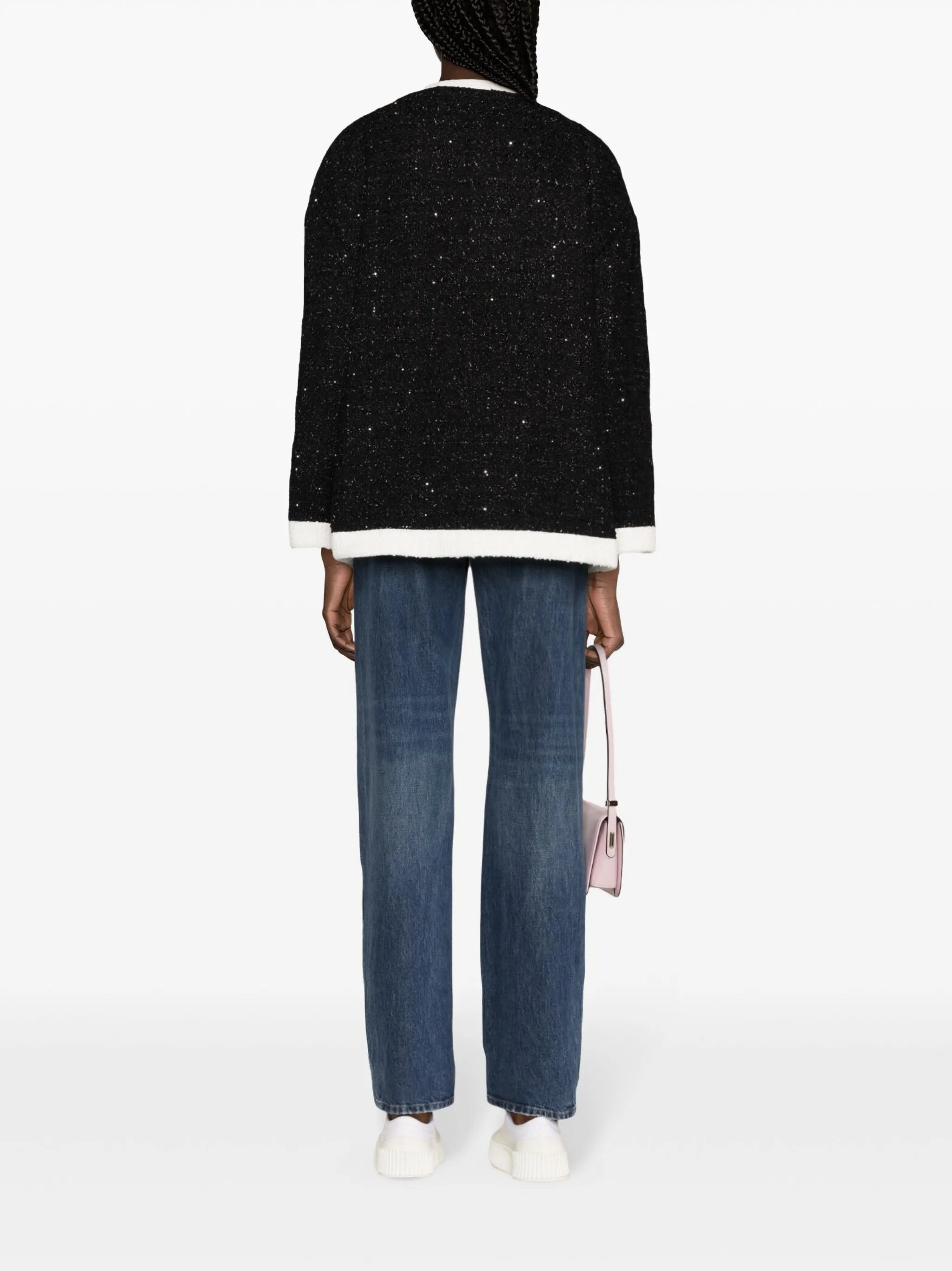 caban sequinned tweed jacket