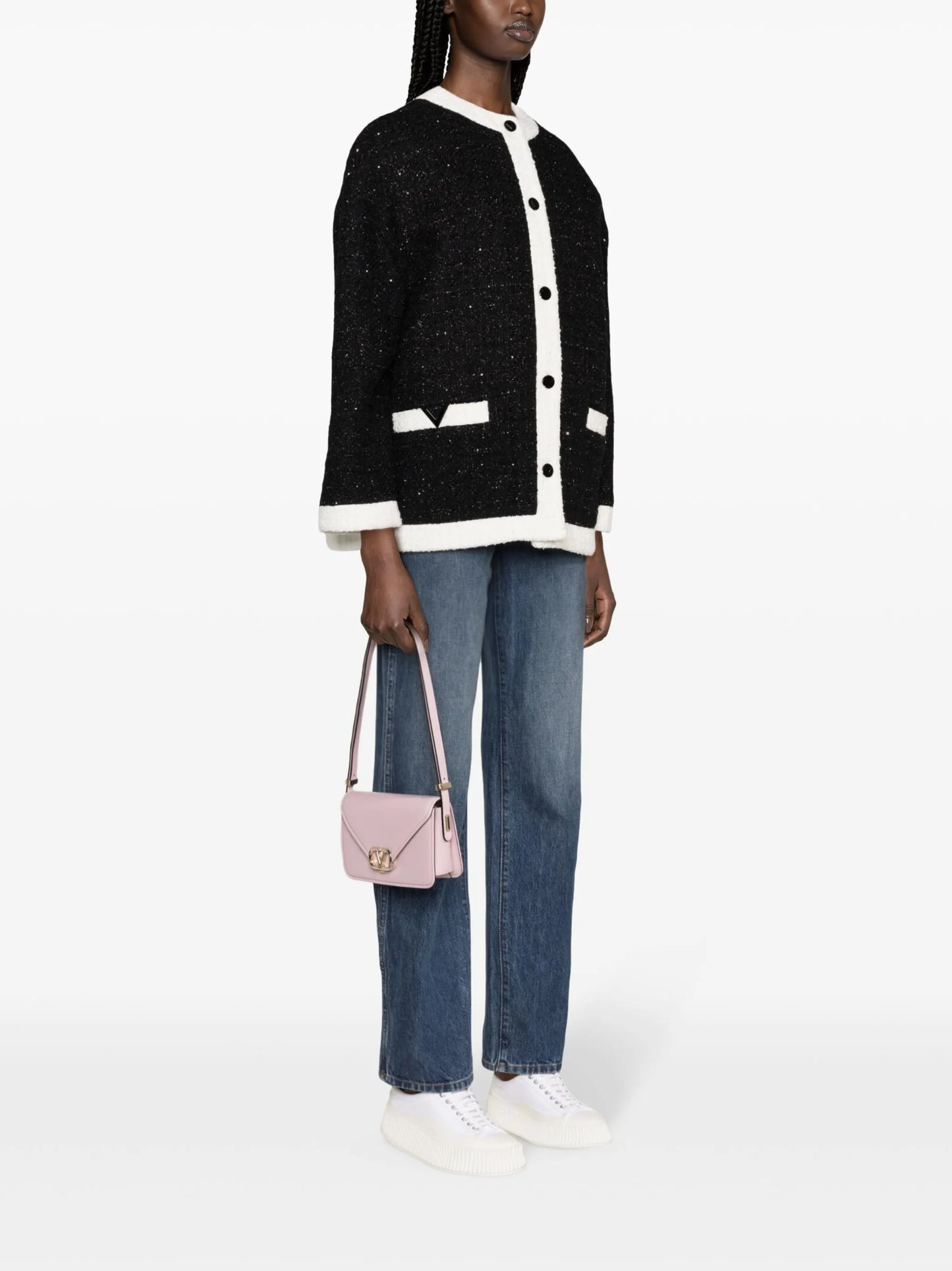 caban sequinned tweed jacket