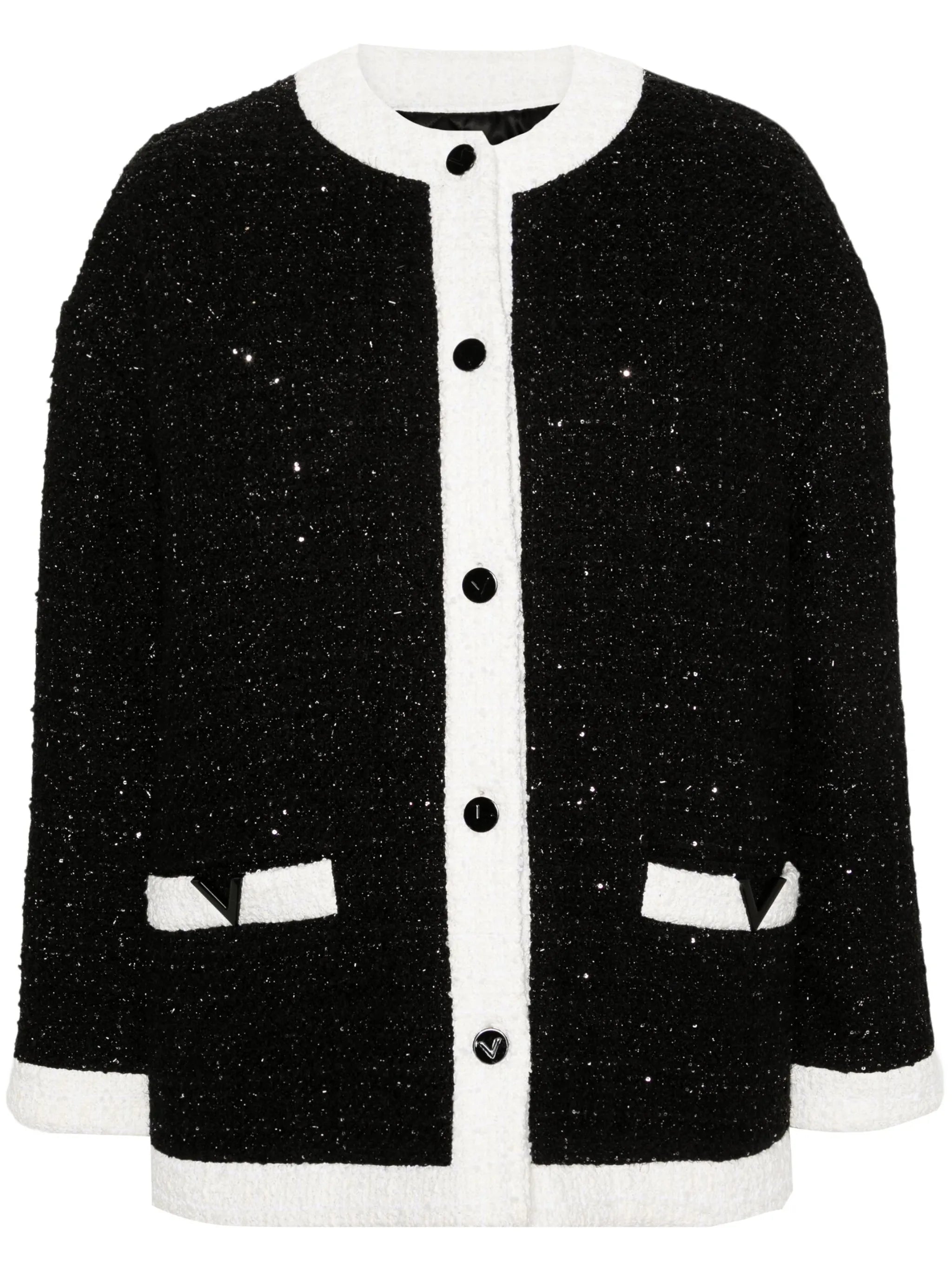 caban sequinned tweed jacket