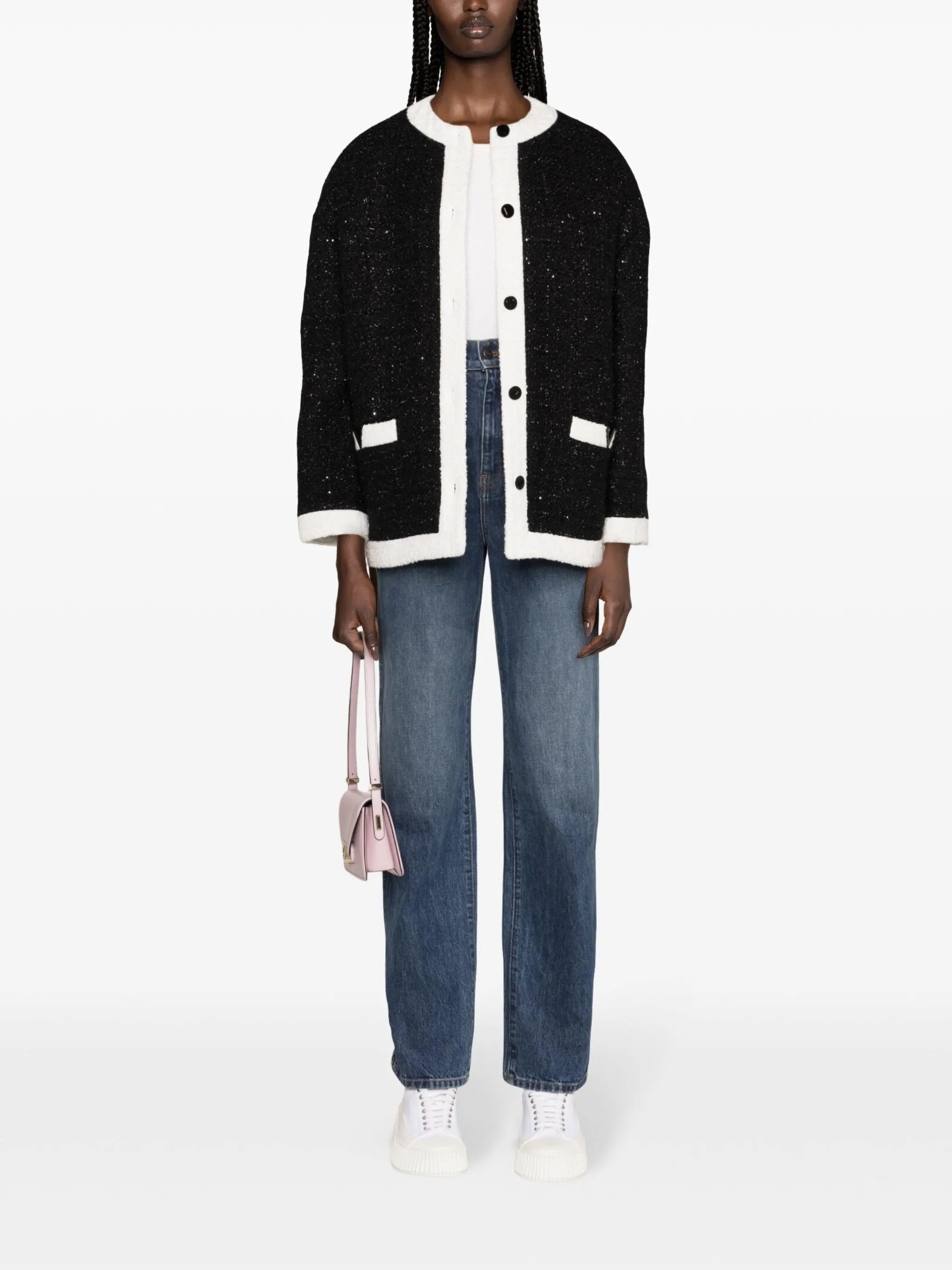 caban sequinned tweed jacket