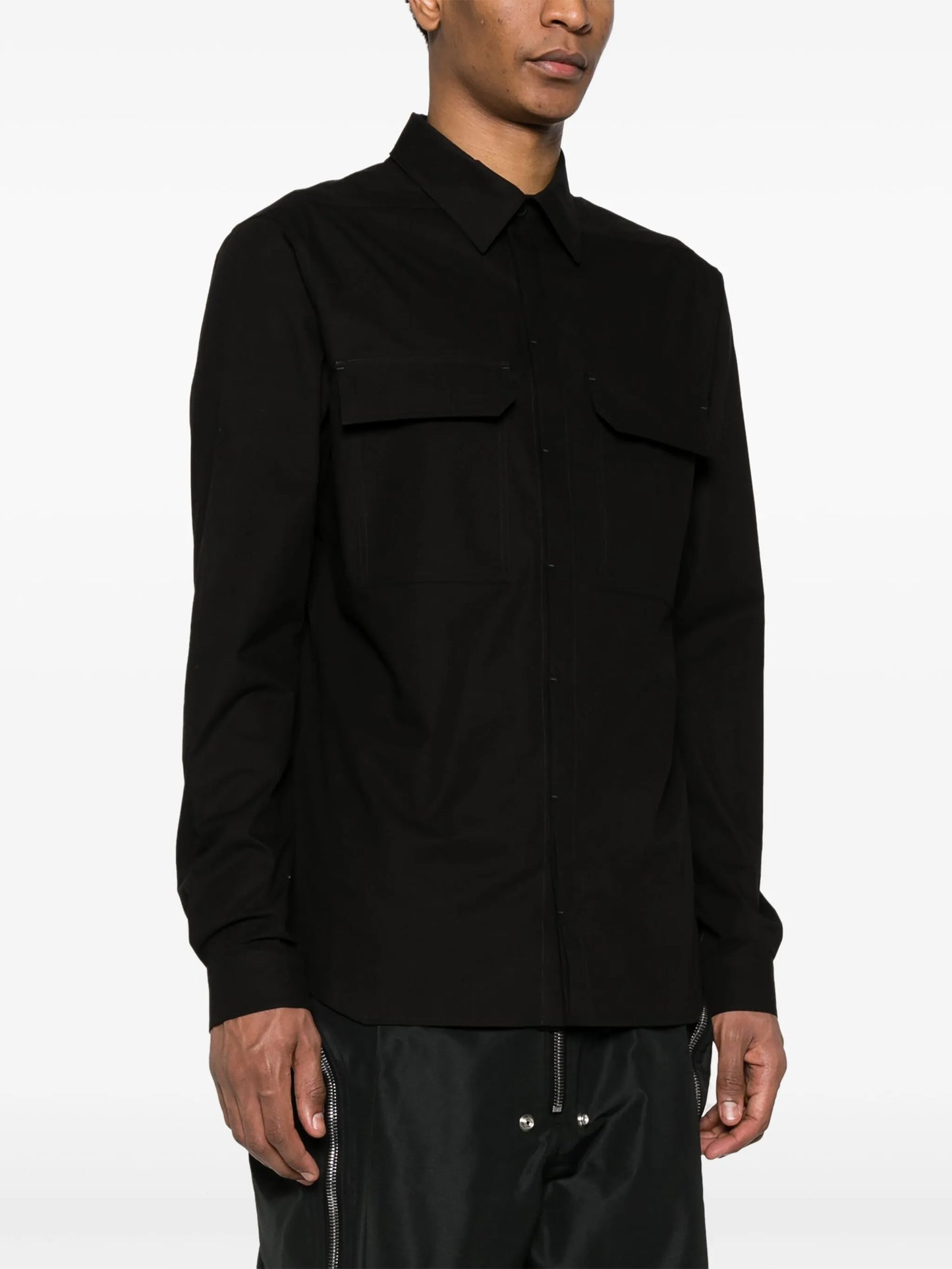 chest-pocket organic-cotton shirt
