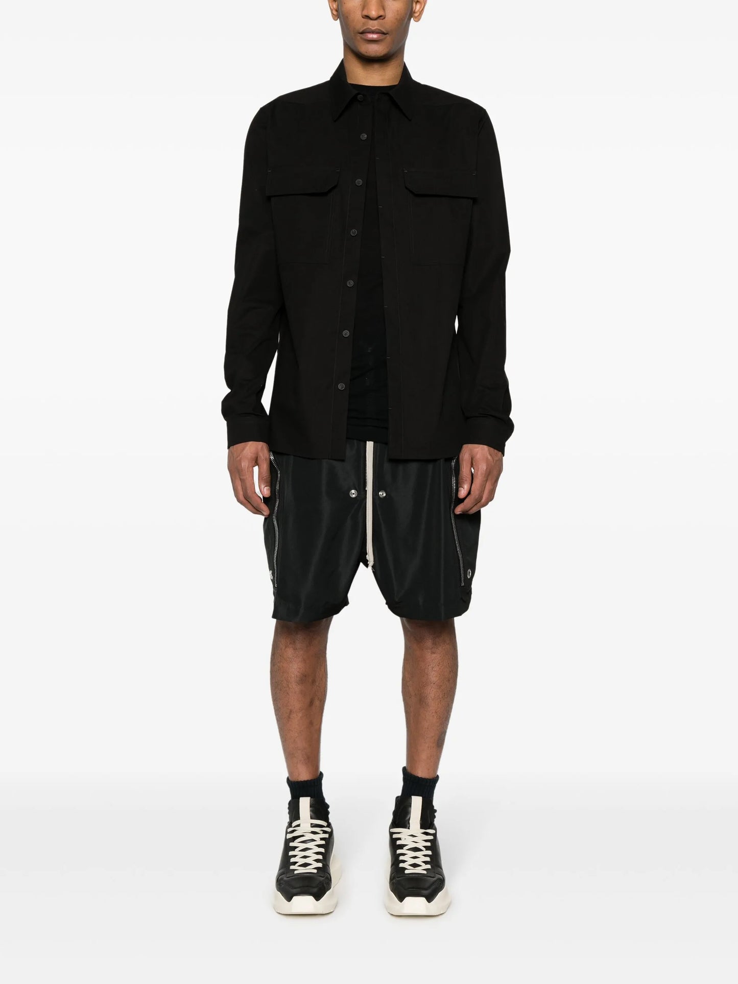 chest-pocket organic-cotton shirt