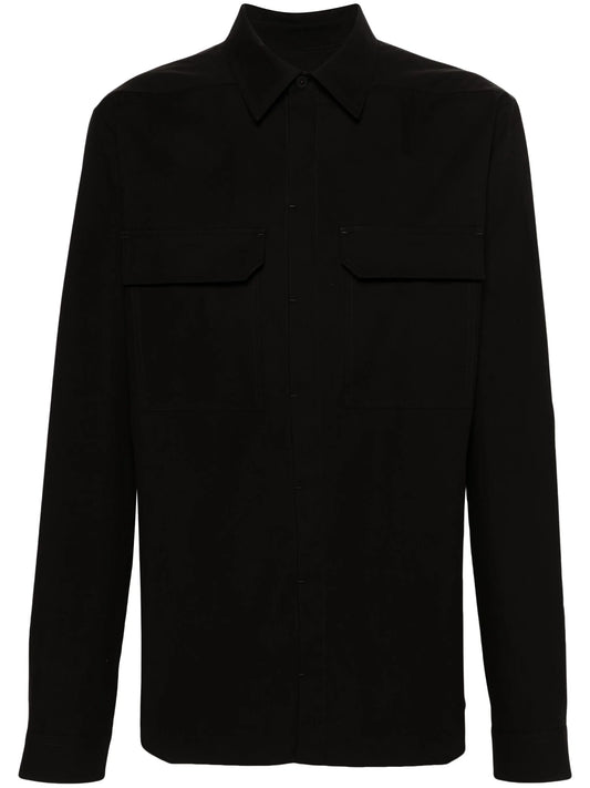 chest-pocket organic-cotton shirt