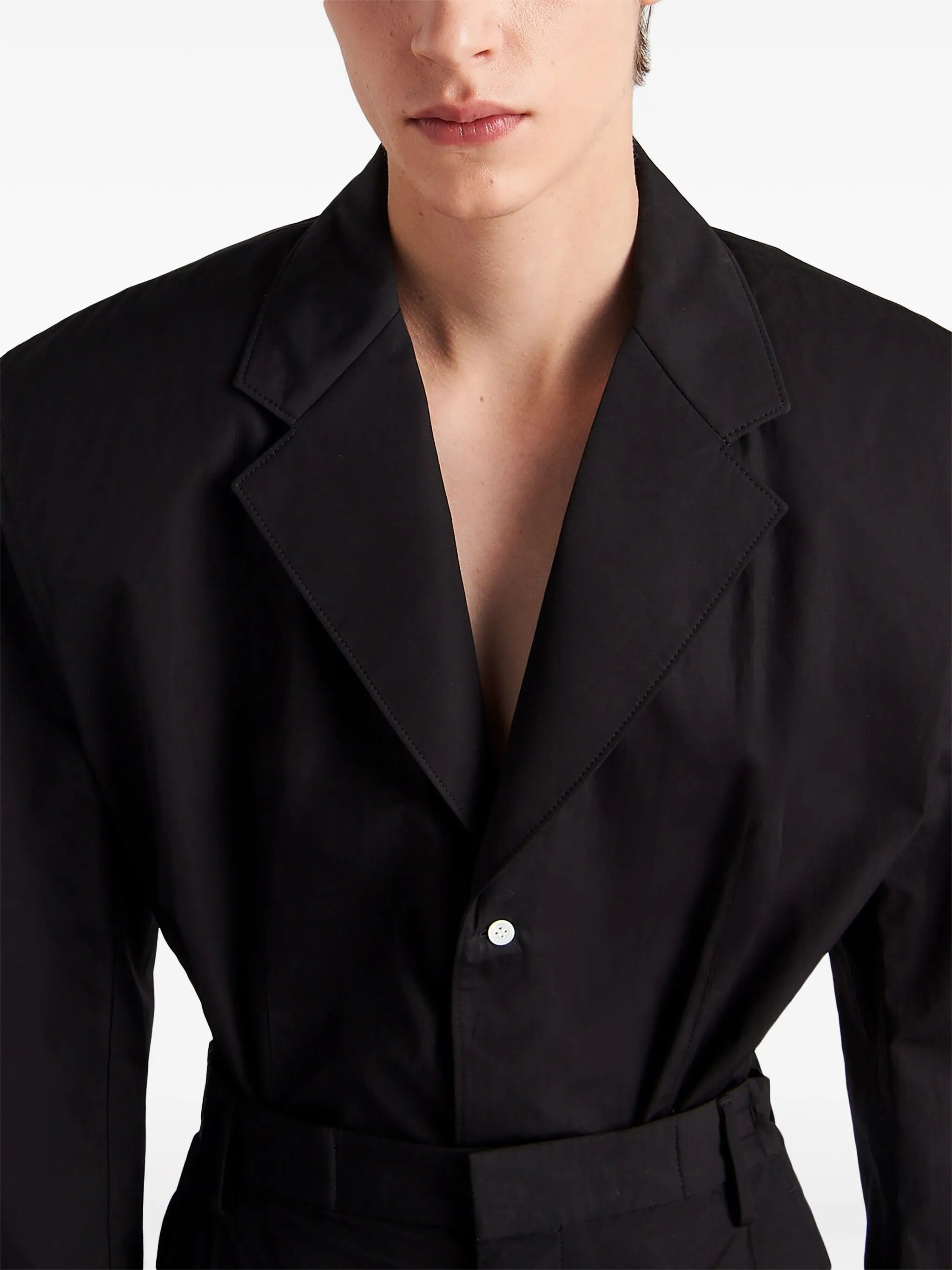 single-breasted cotton blazer