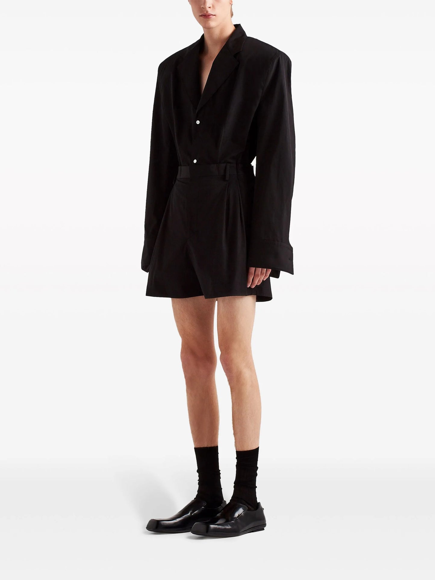 single-breasted cotton blazer