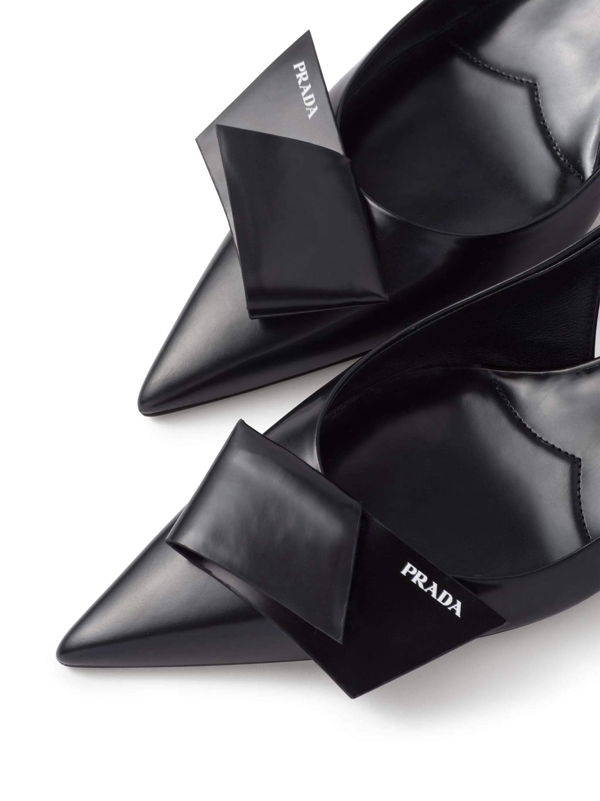 60mm fold-detail leather pumps
