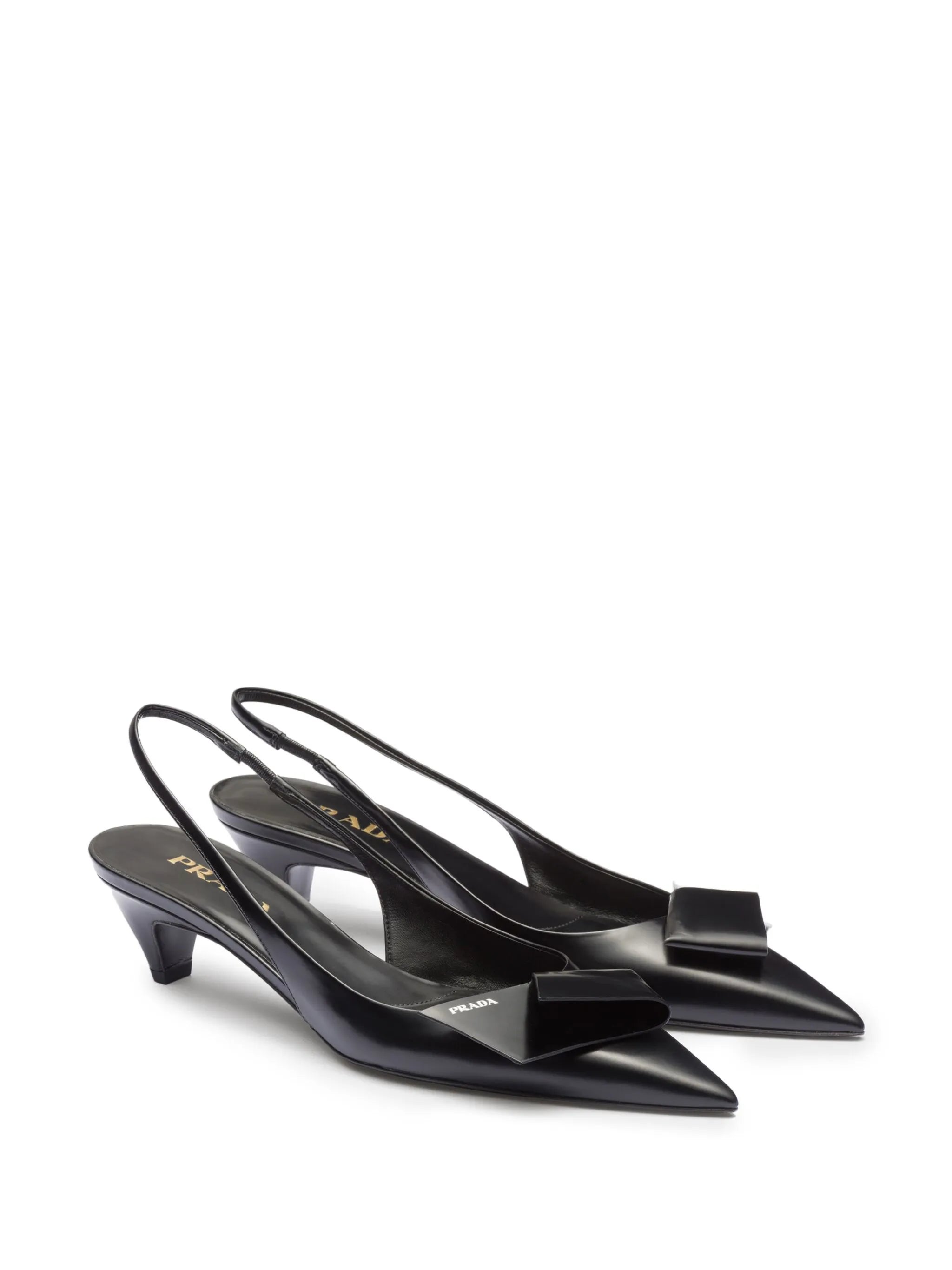 60mm fold-detail leather pumps