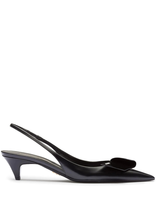 60mm fold-detail leather pumps