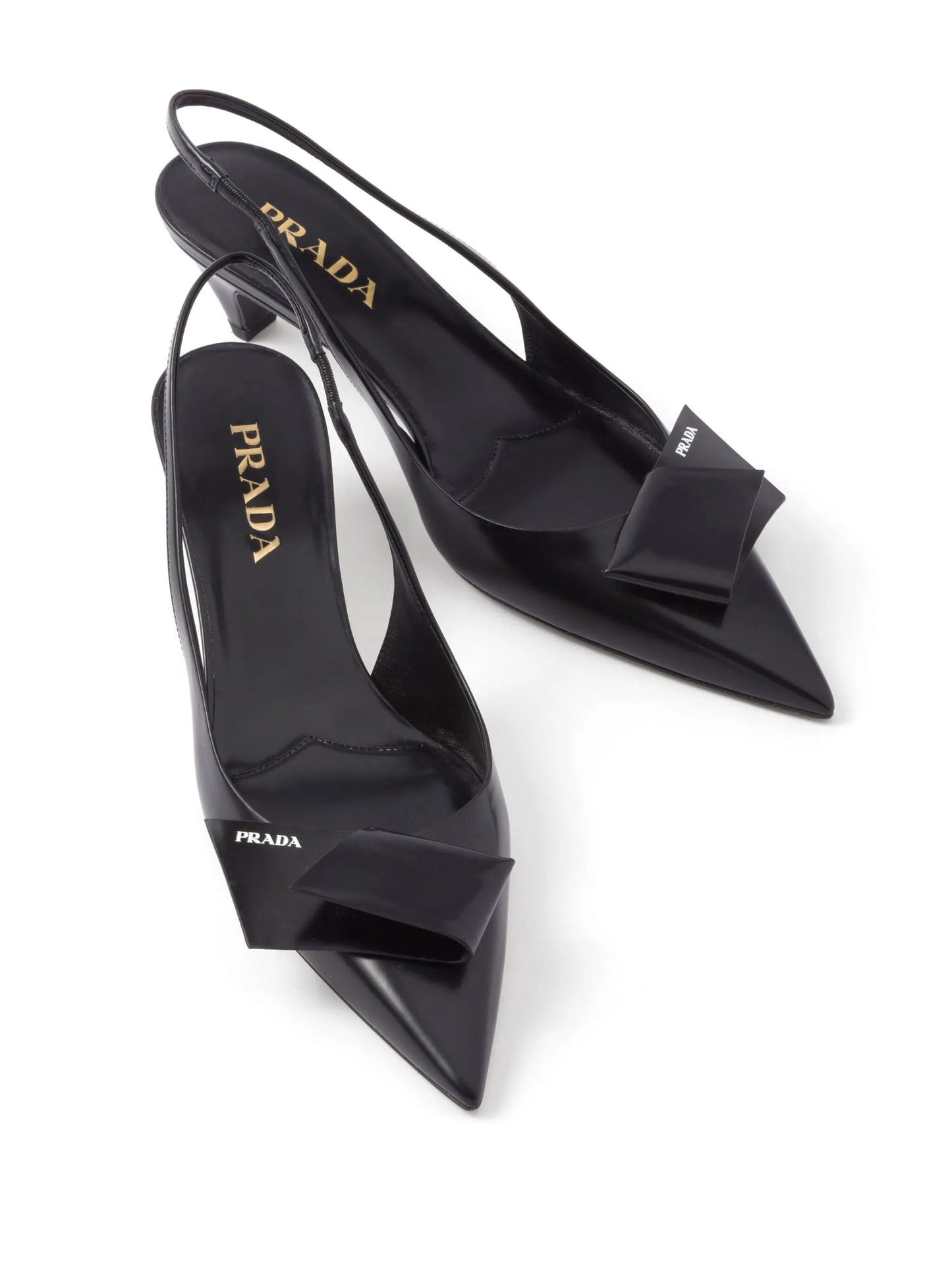 60mm fold-detail leather pumps