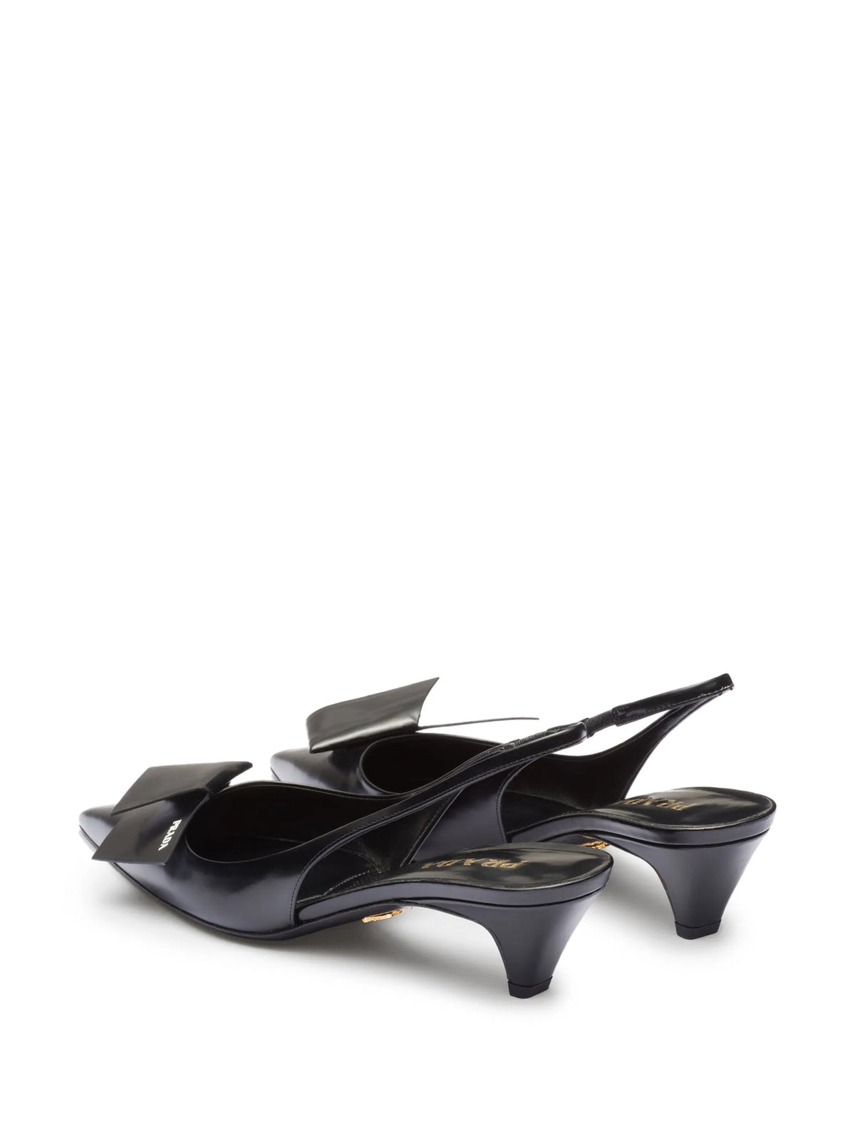 60mm fold-detail leather pumps