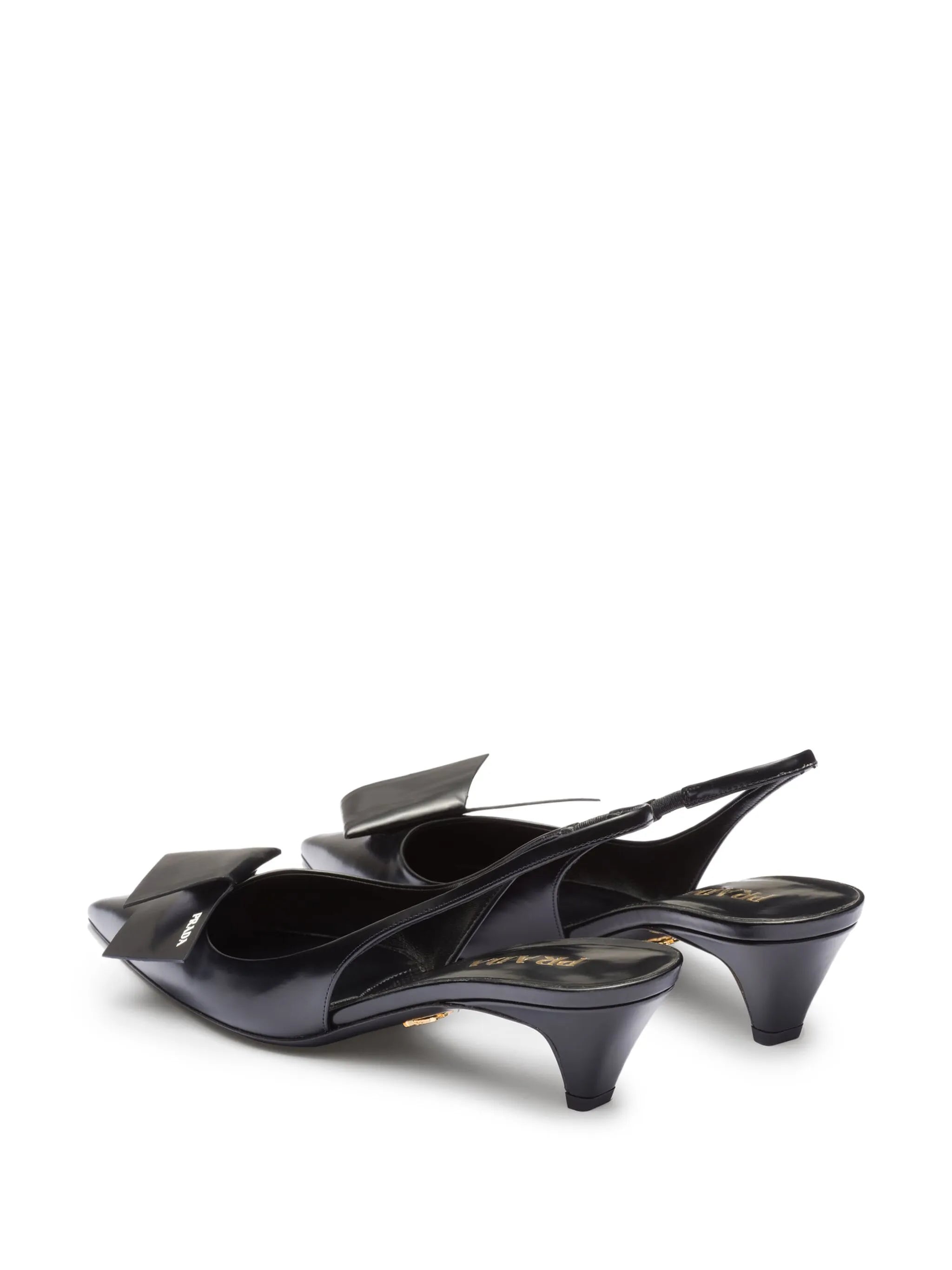 60mm fold-detail leather pumps