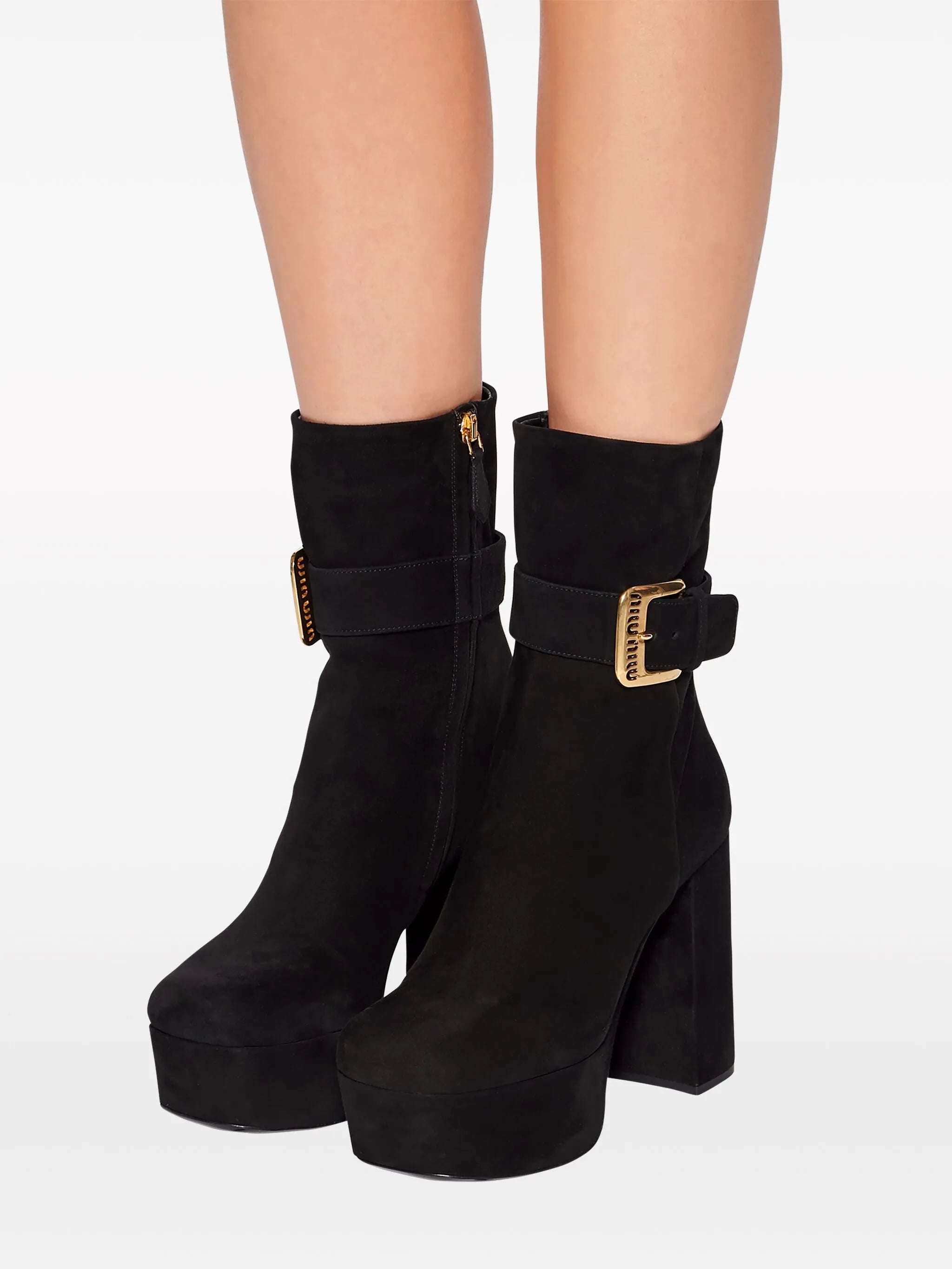 110mm platform suede boots