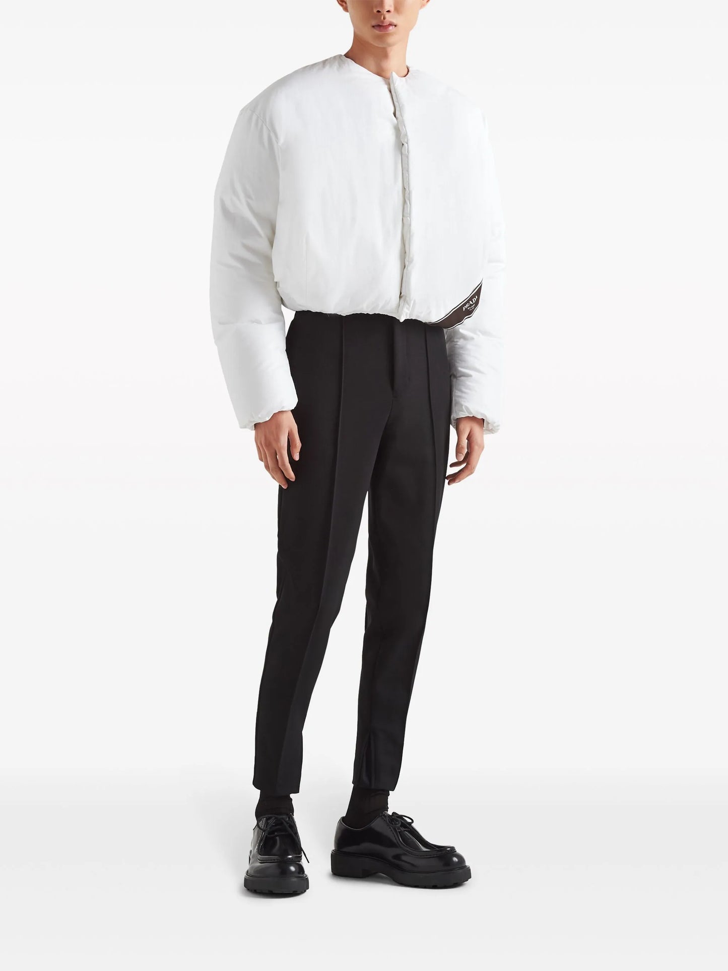 tailored tapered-leg trousers