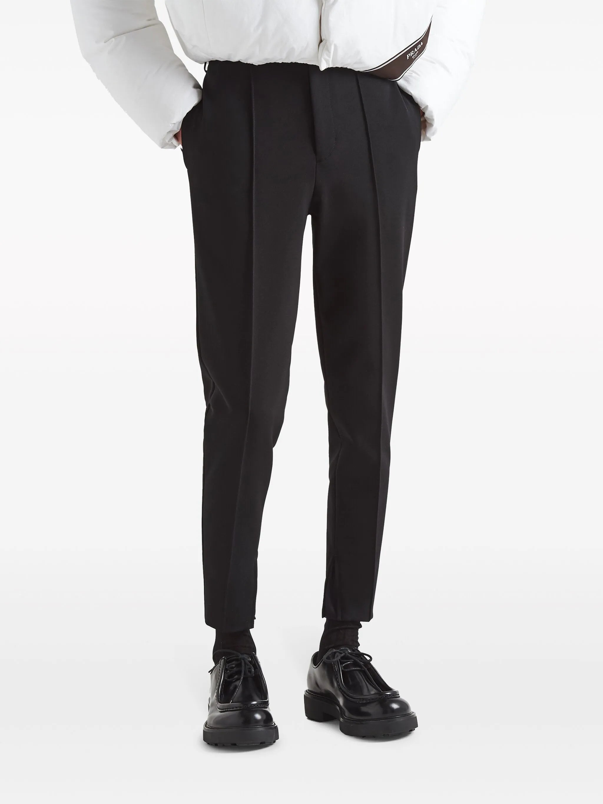 tailored tapered-leg trousers