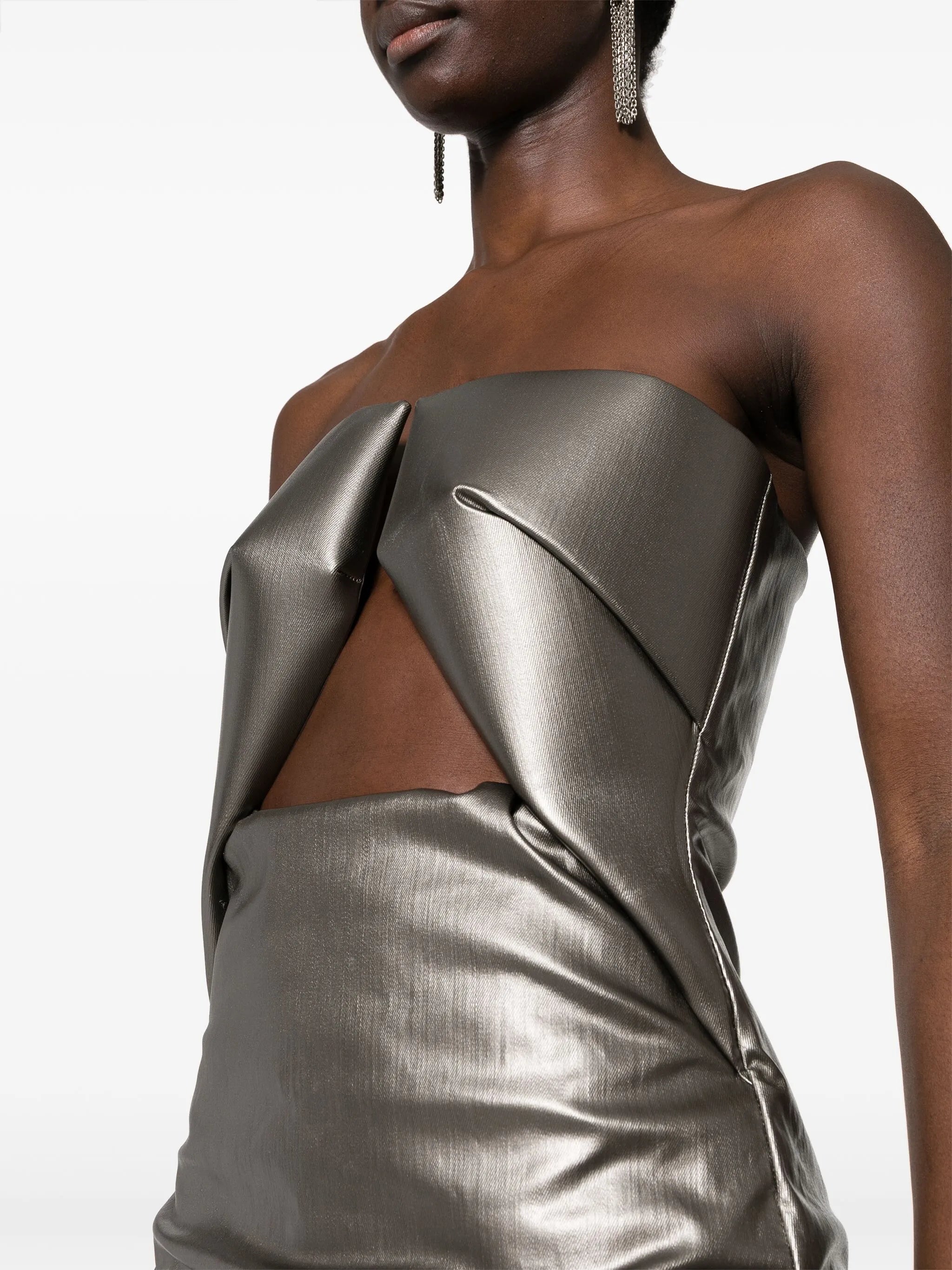 Prong strapless minidress