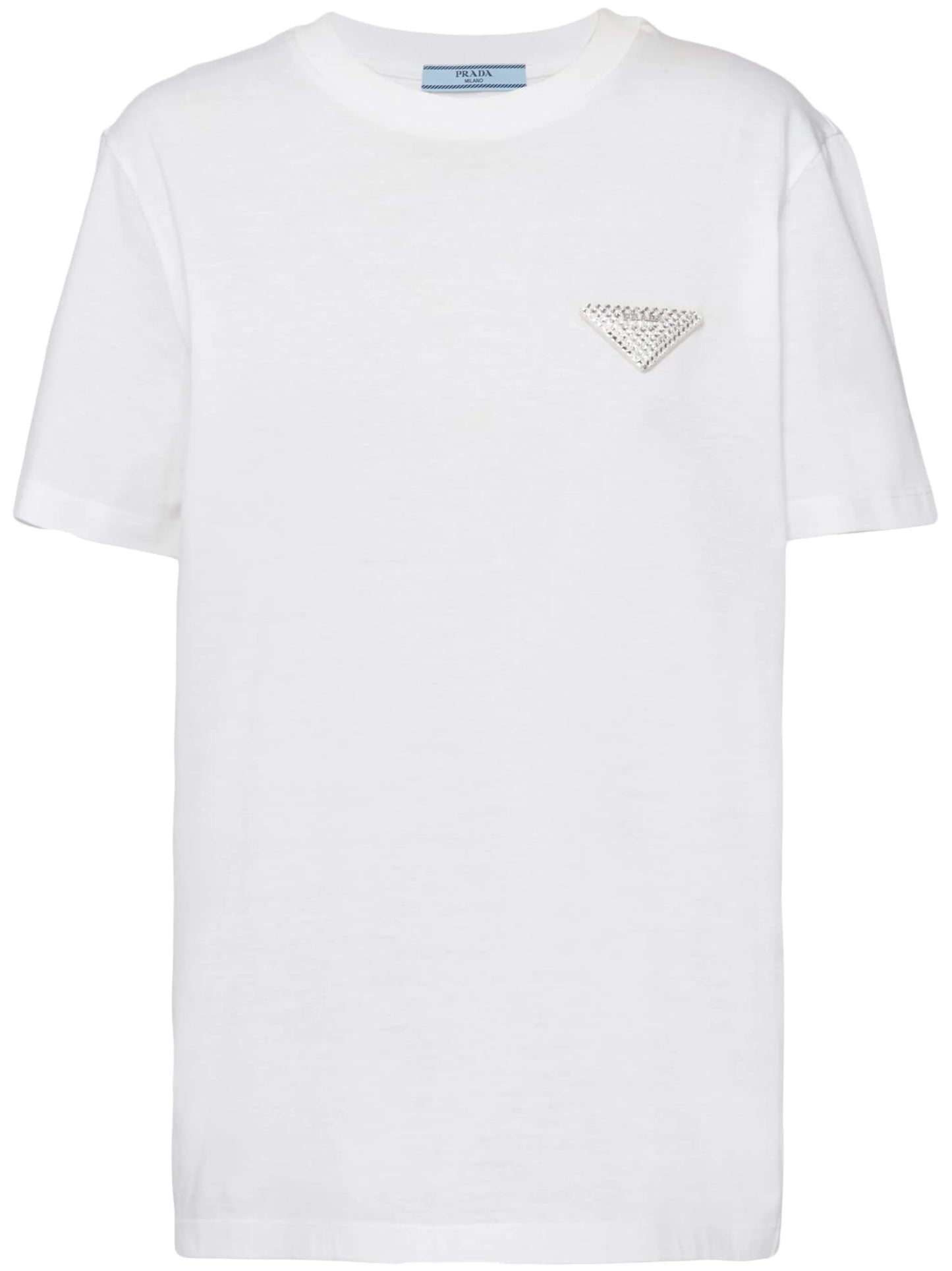 crystal-embellished triangle logo T-shirt