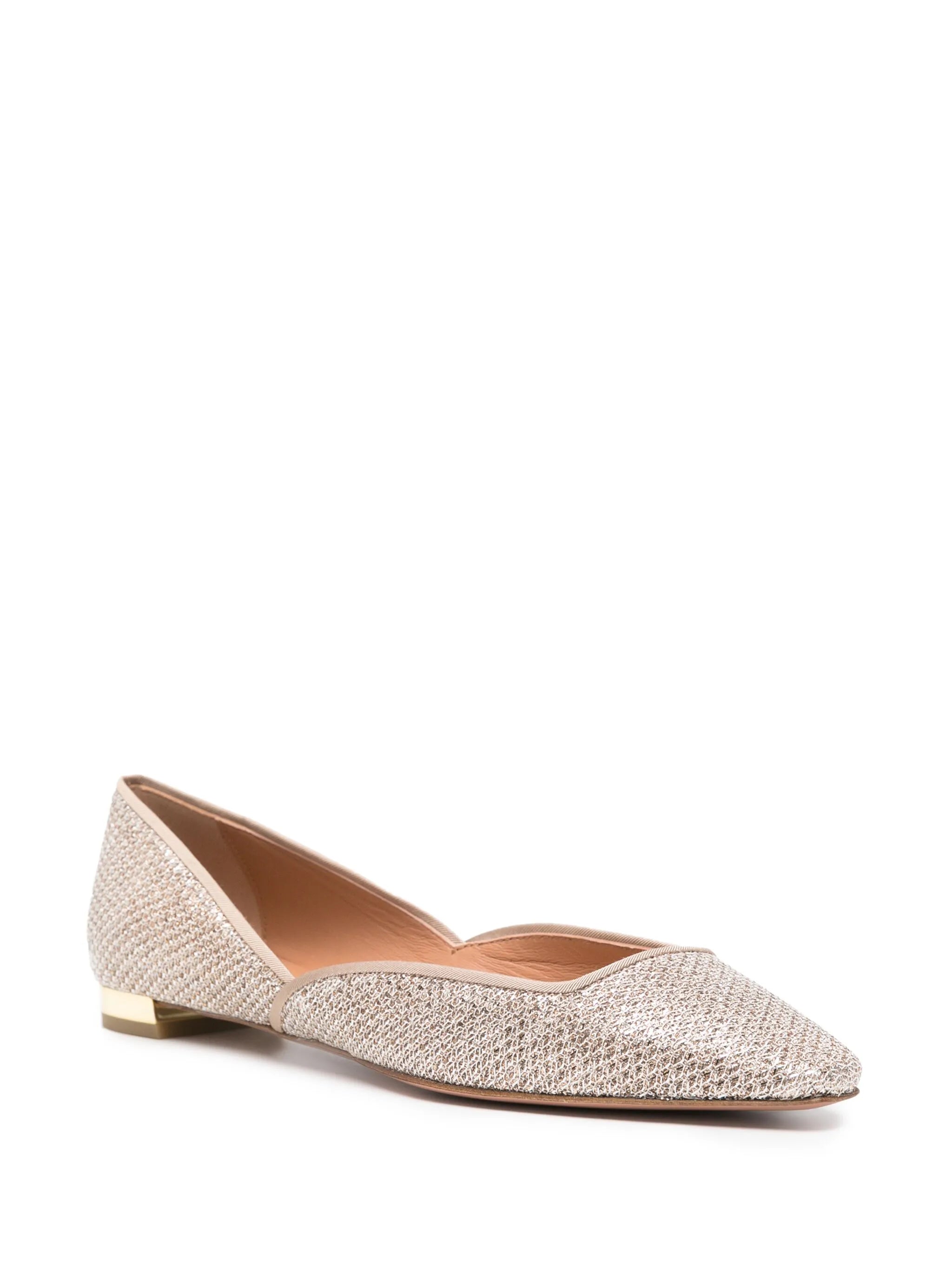 Maia glittery-mesh ballerina shoes