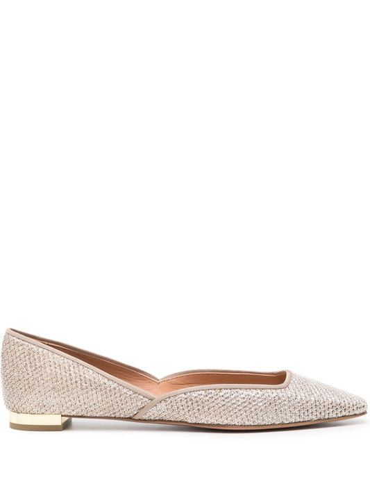 Maia glittery-mesh ballerina shoes