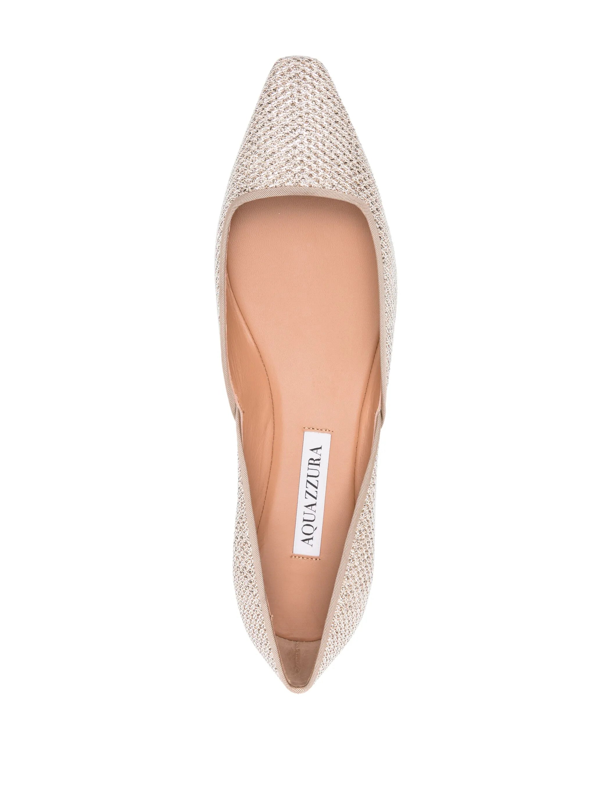 Maia glittery-mesh ballerina shoes