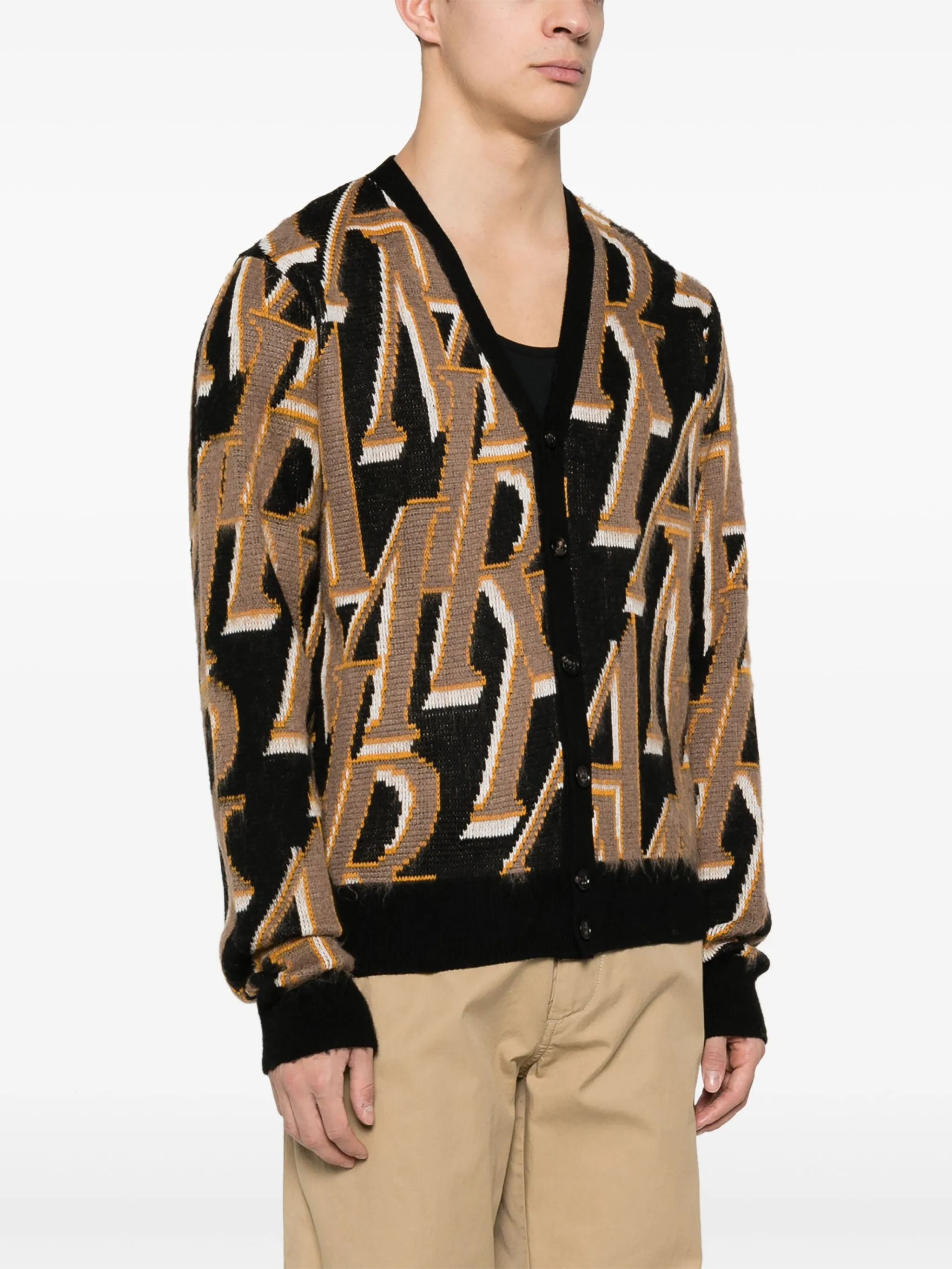 logo-intarsia cardigan