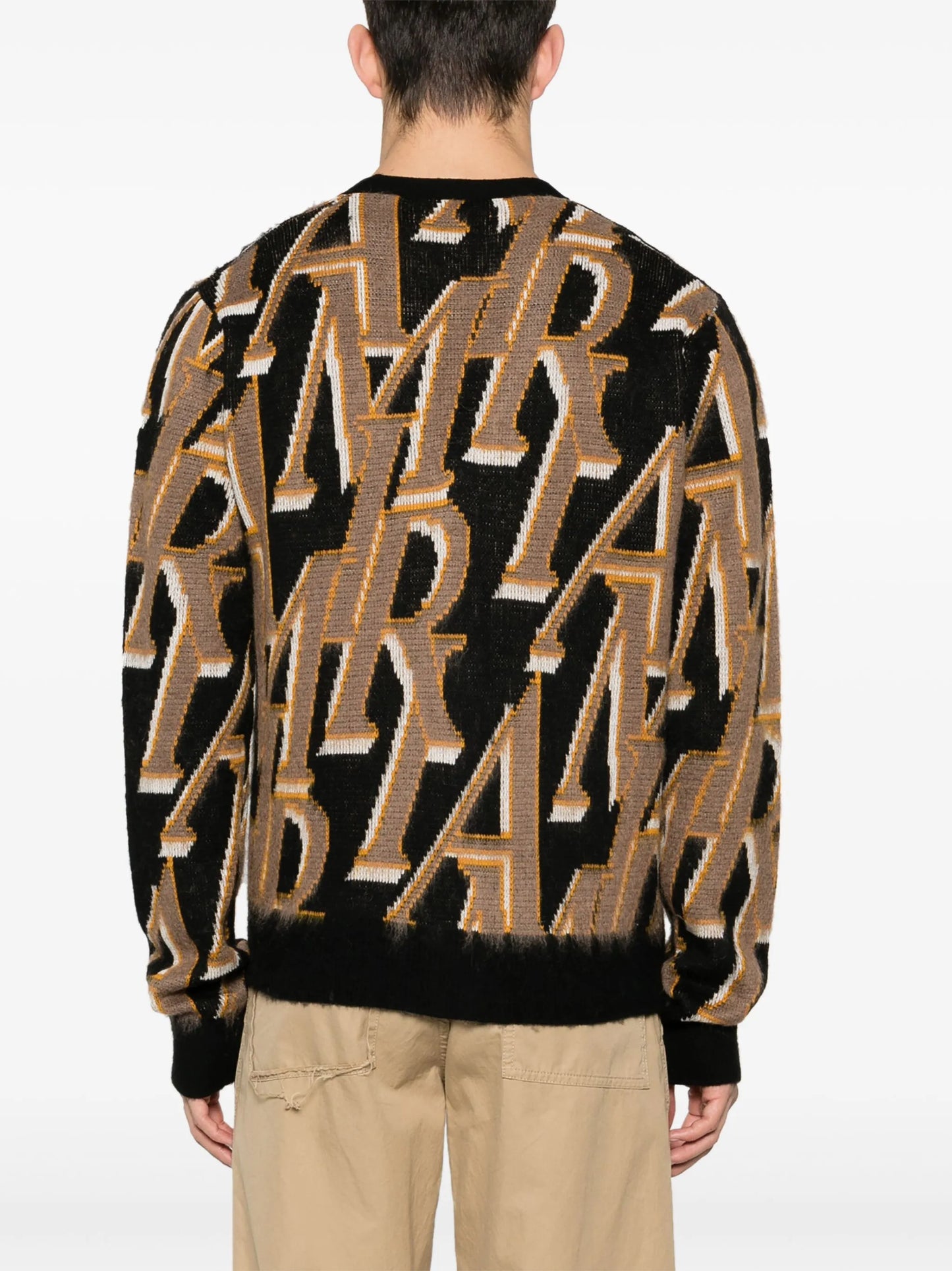 logo-intarsia cardigan