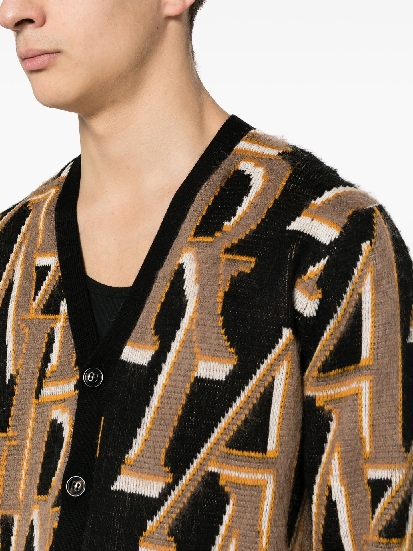 logo-intarsia cardigan