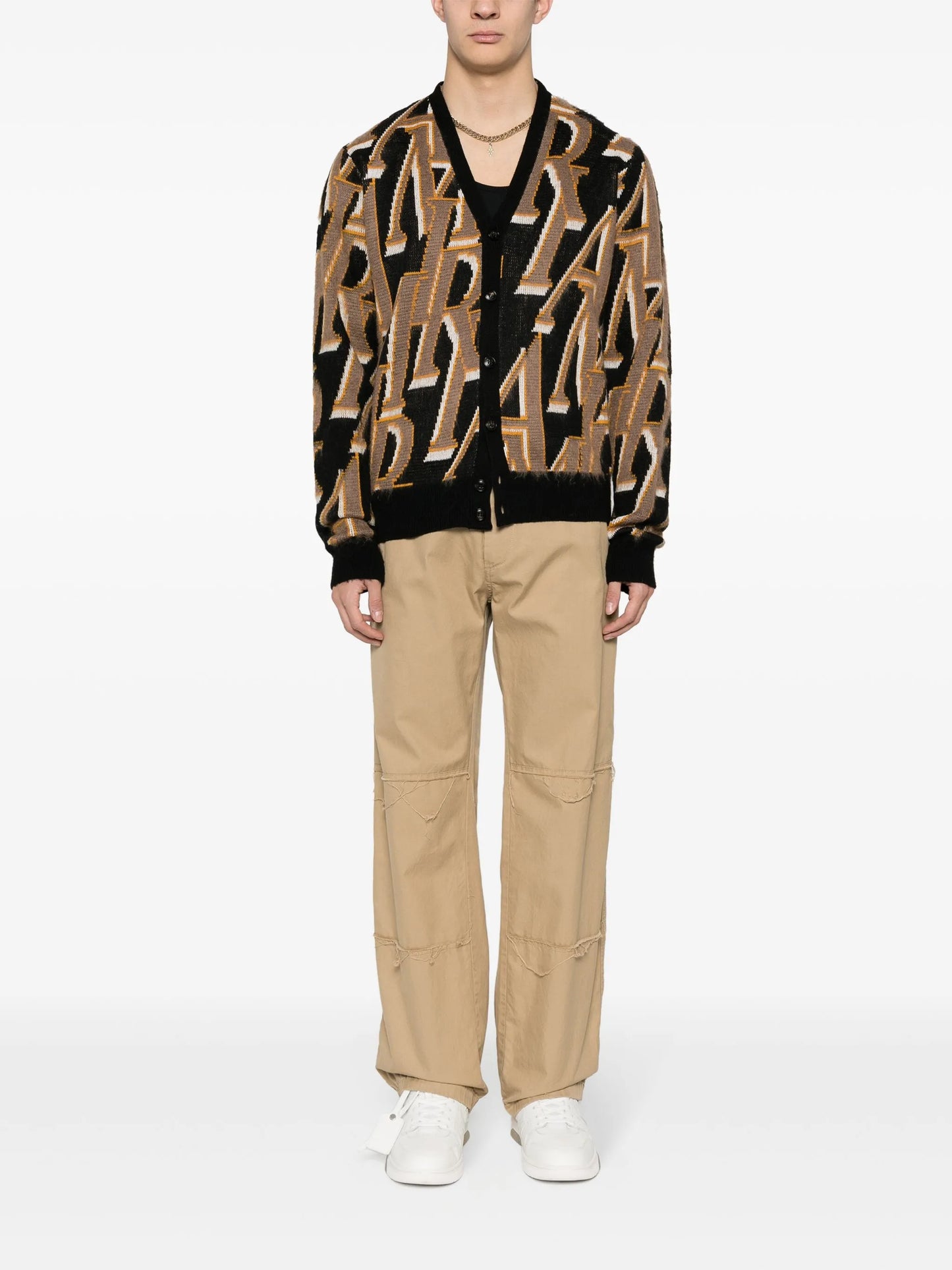 logo-intarsia cardigan
