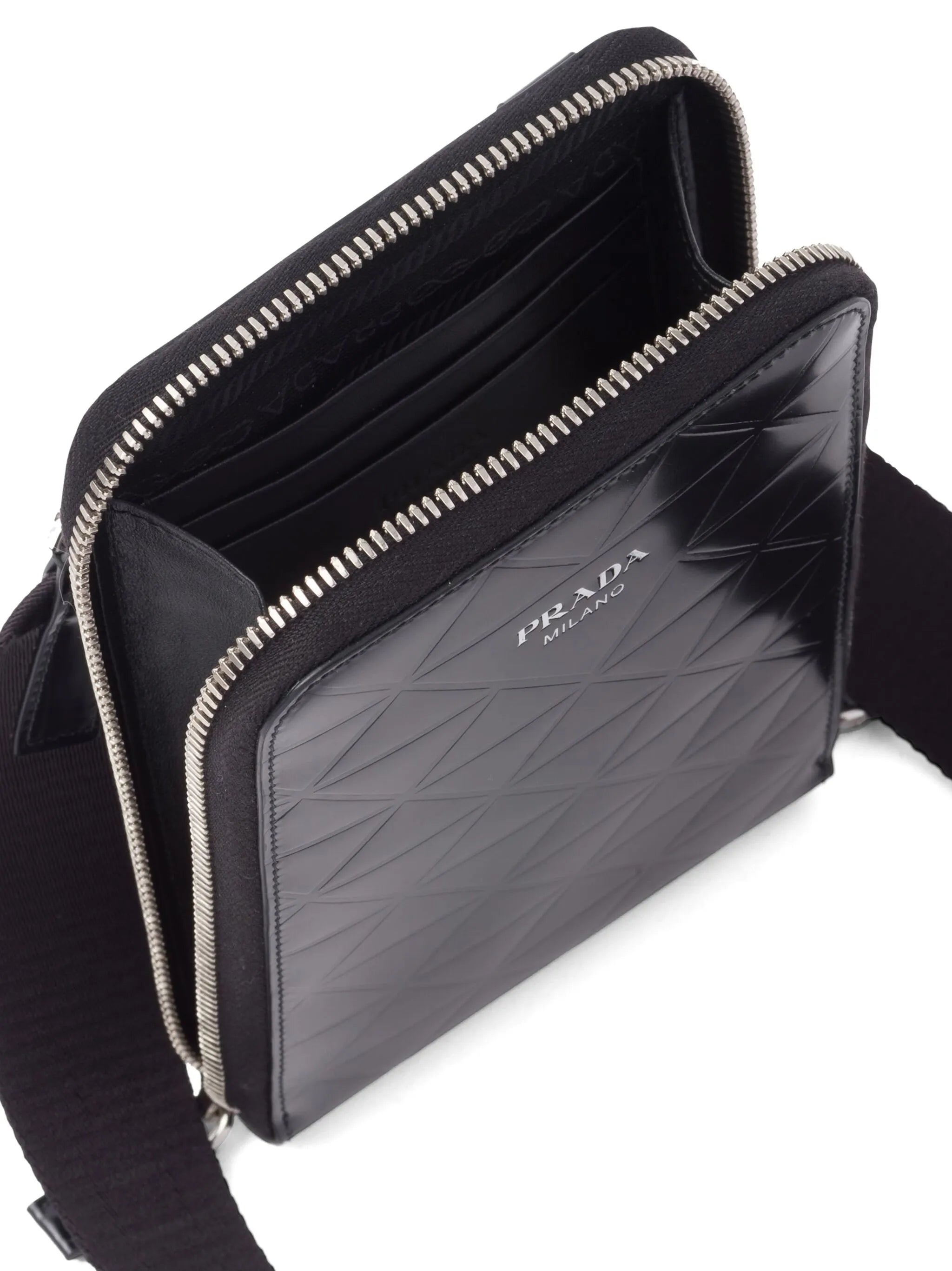 triangle-logo leather phone case