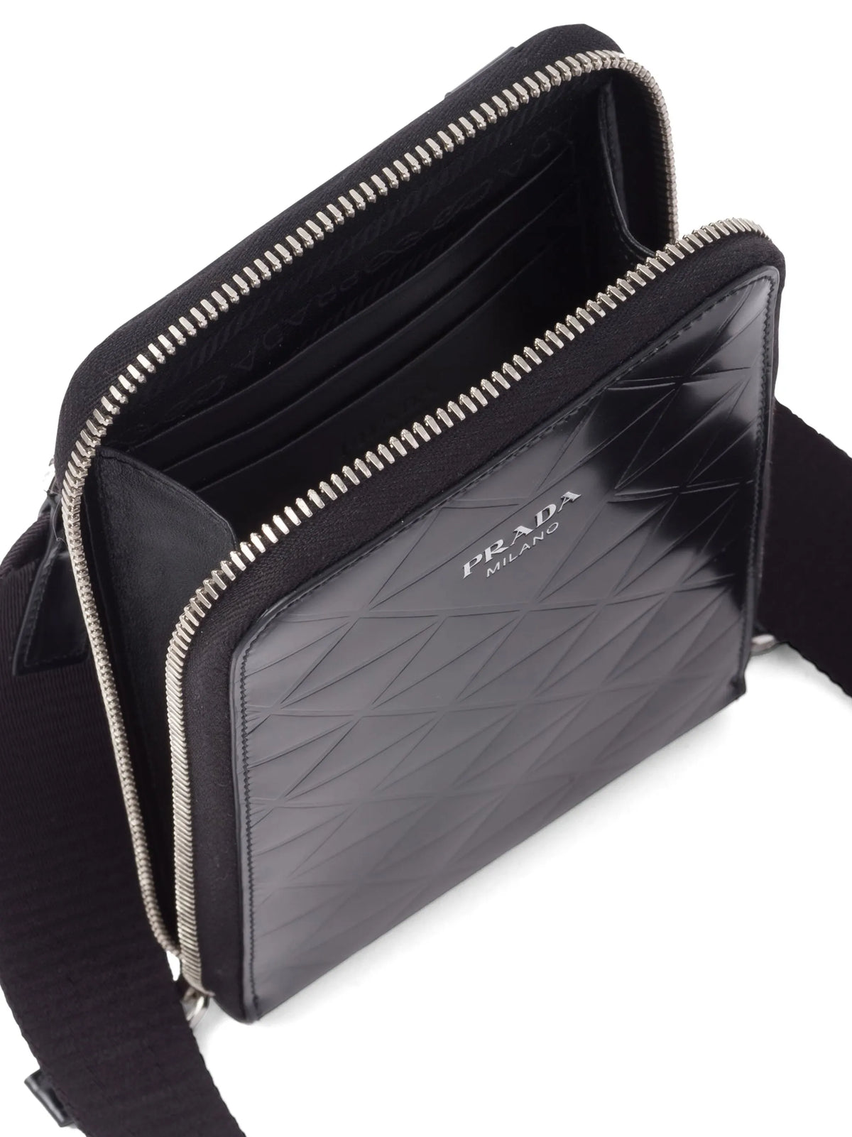 triangle-logo leather phone case