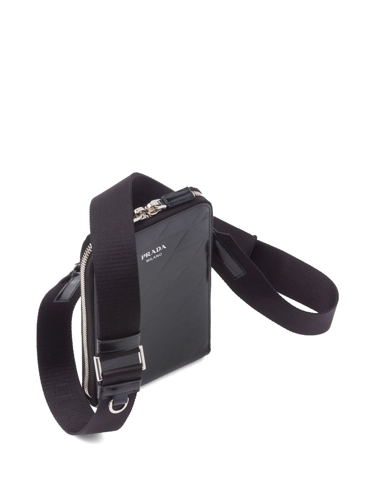 triangle-logo leather phone case