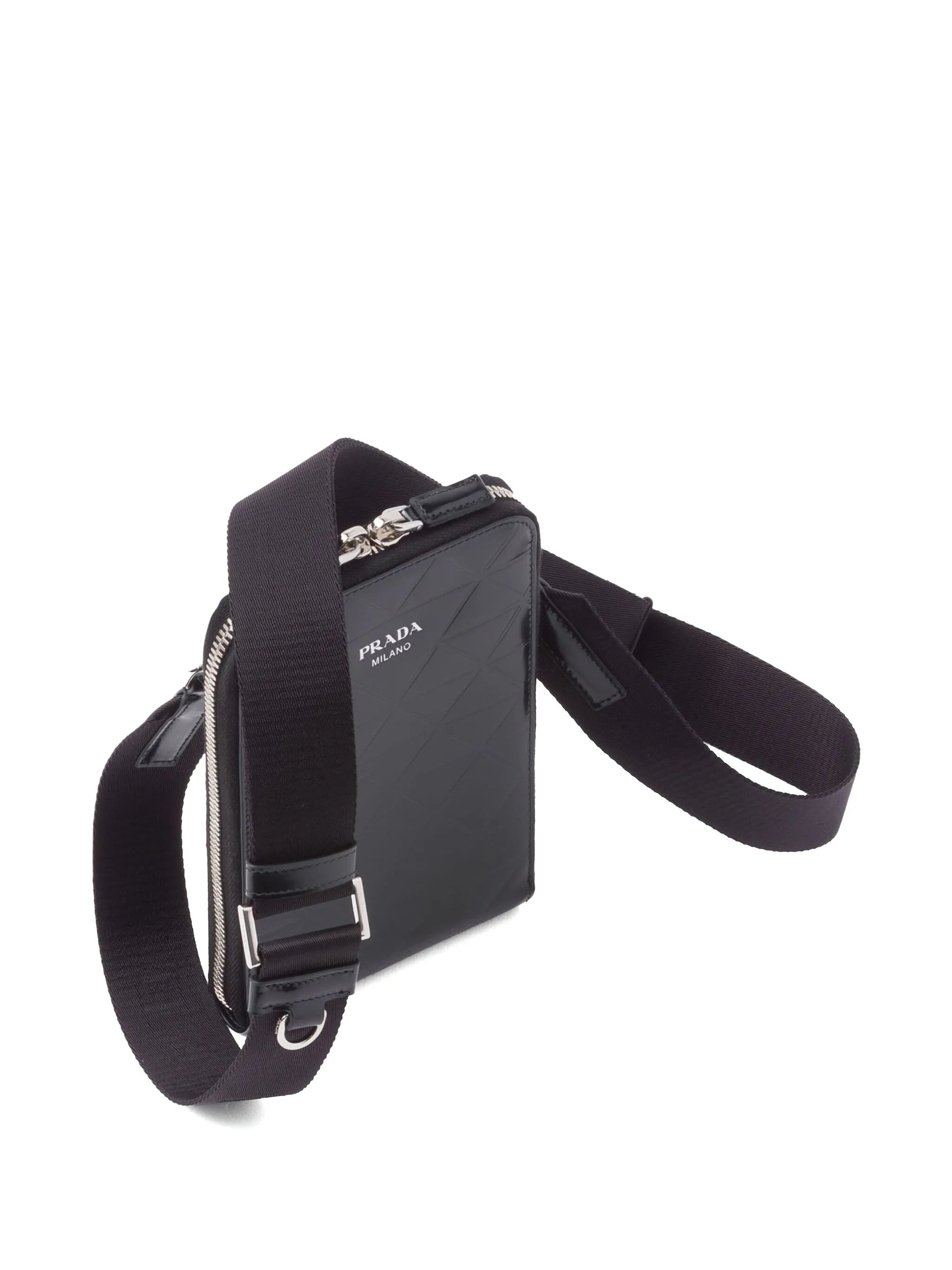 triangle-logo leather phone case