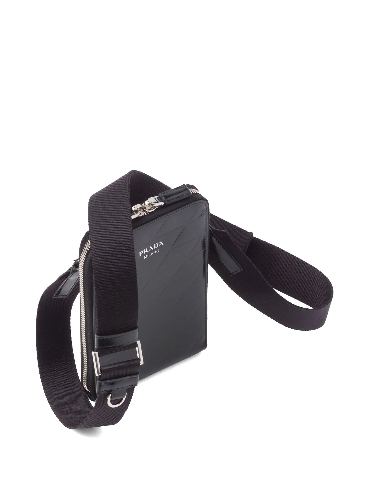 triangle-logo leather phone case