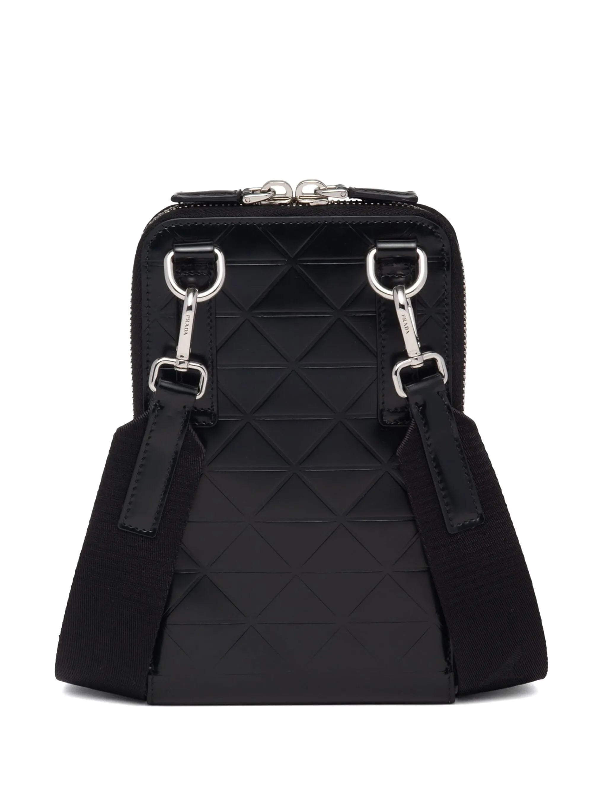 triangle-logo leather phone case