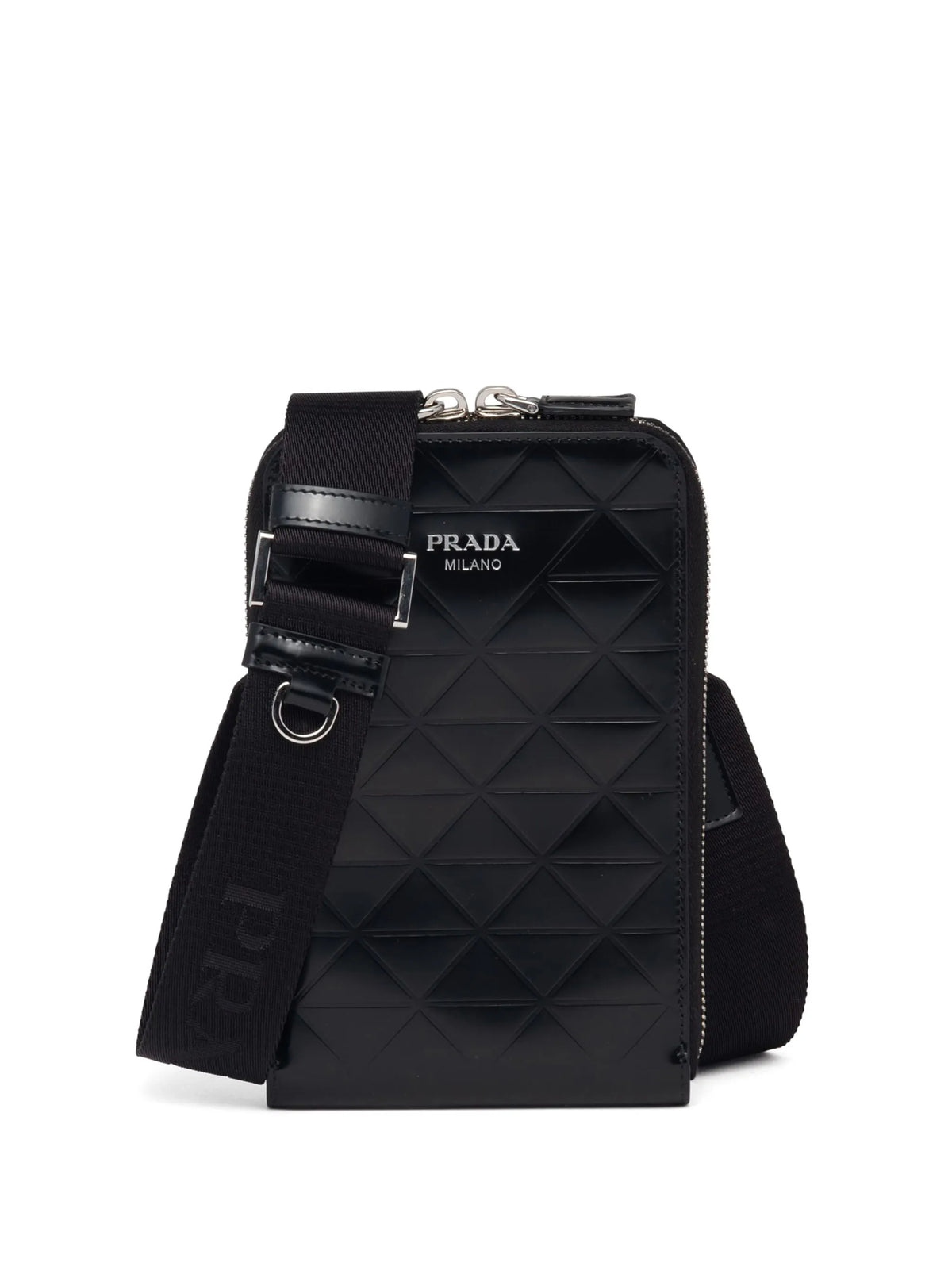 triangle-logo leather phone case
