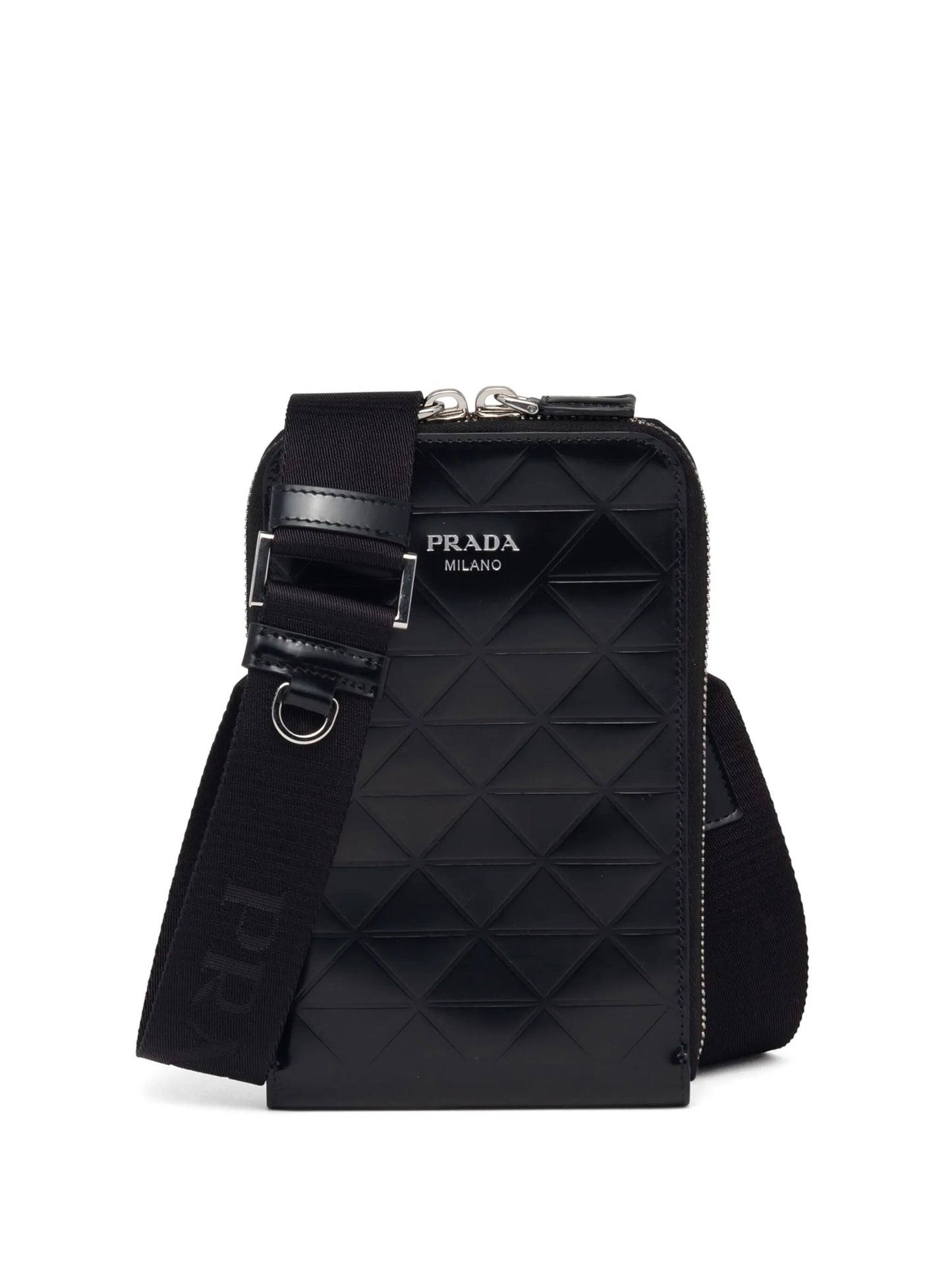 triangle-logo leather phone case