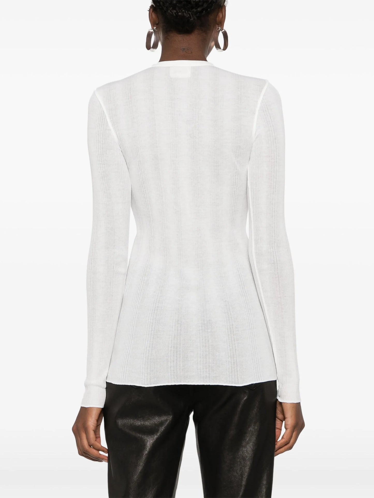 fine-ribbed long-sleeve T-shirt