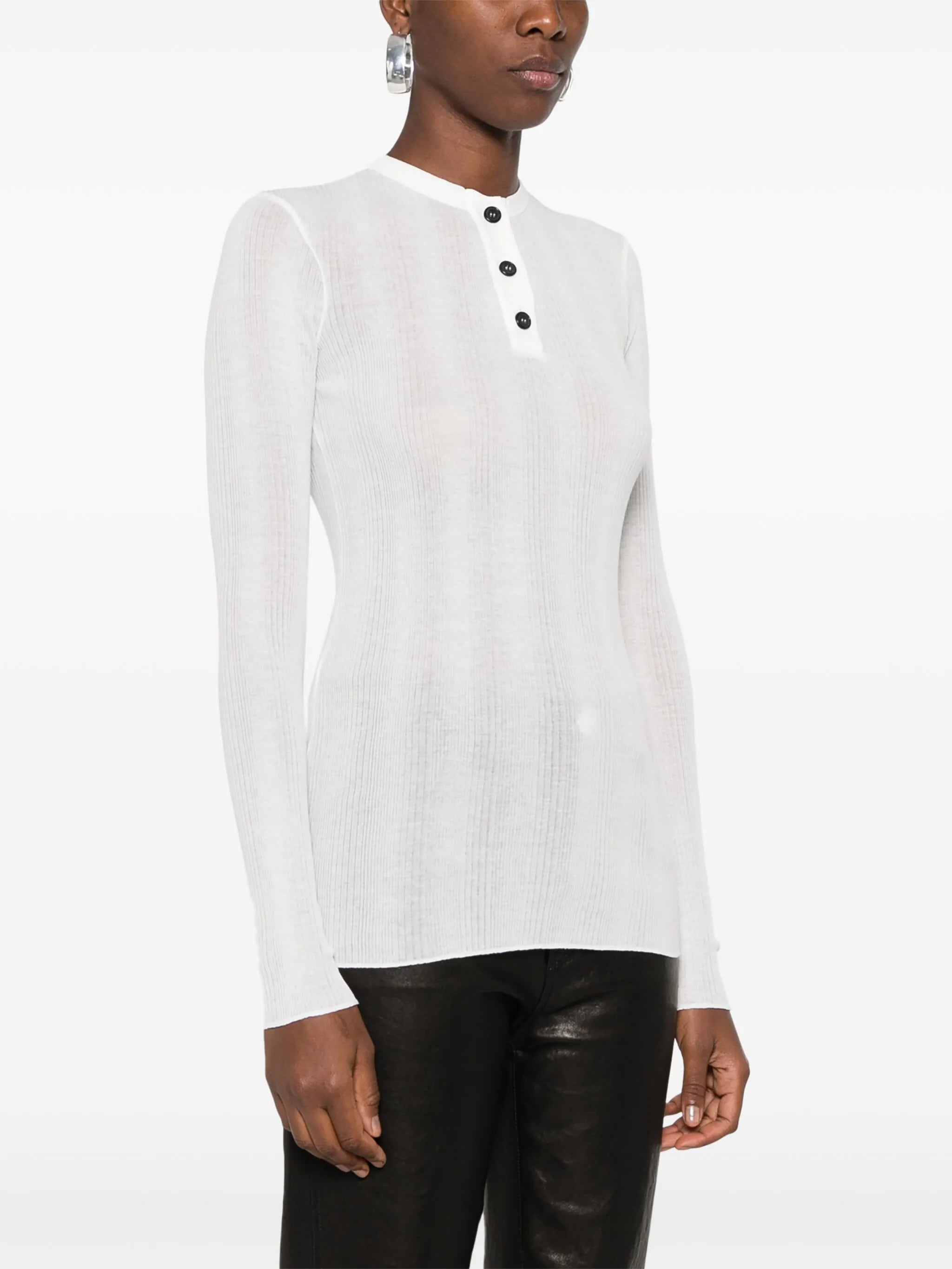 fine-ribbed long-sleeve T-shirt